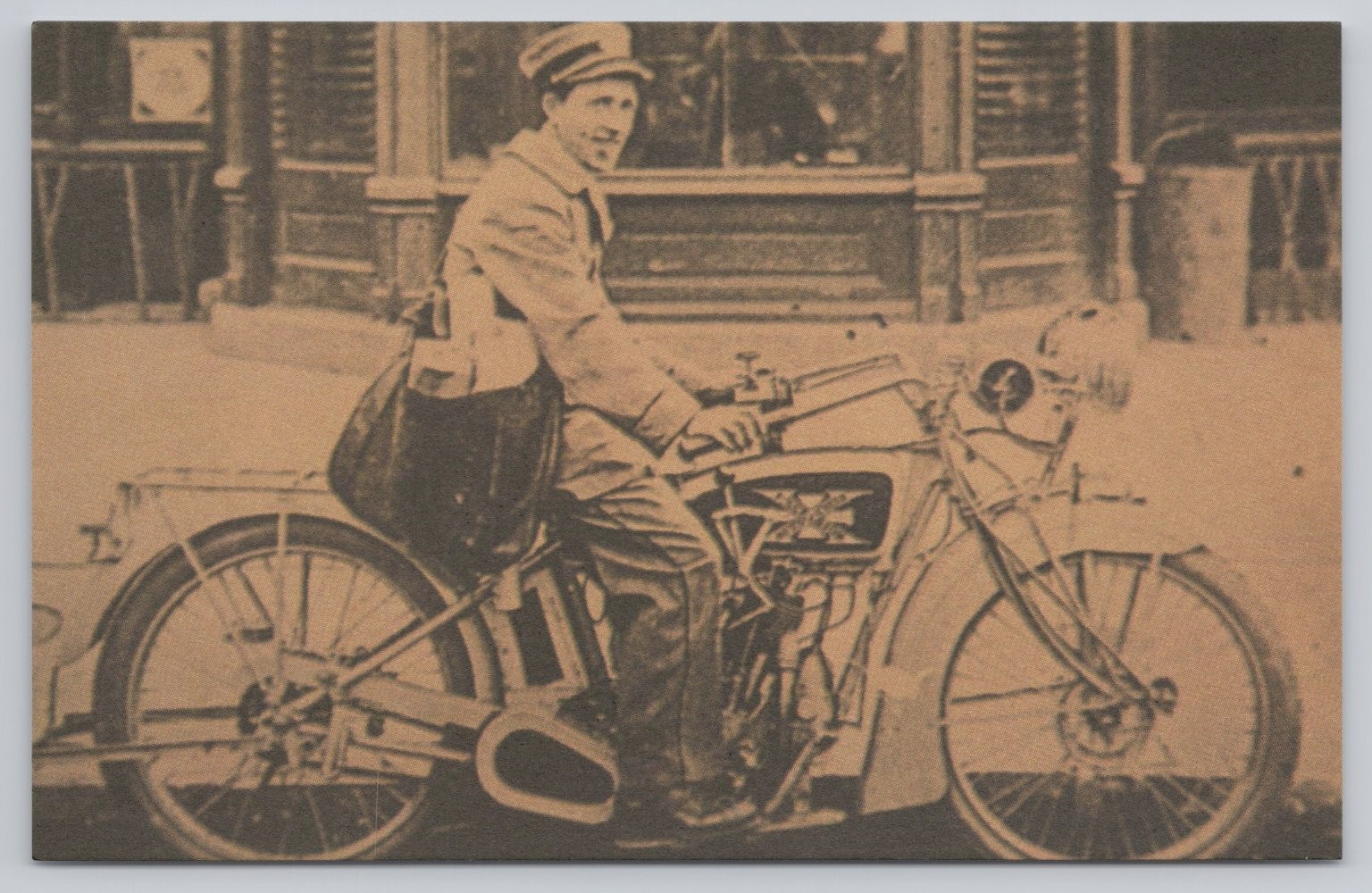 Lakewood NJ Excelsior Auto Cycle Motorcycle Mail Delivery Postcard 1992