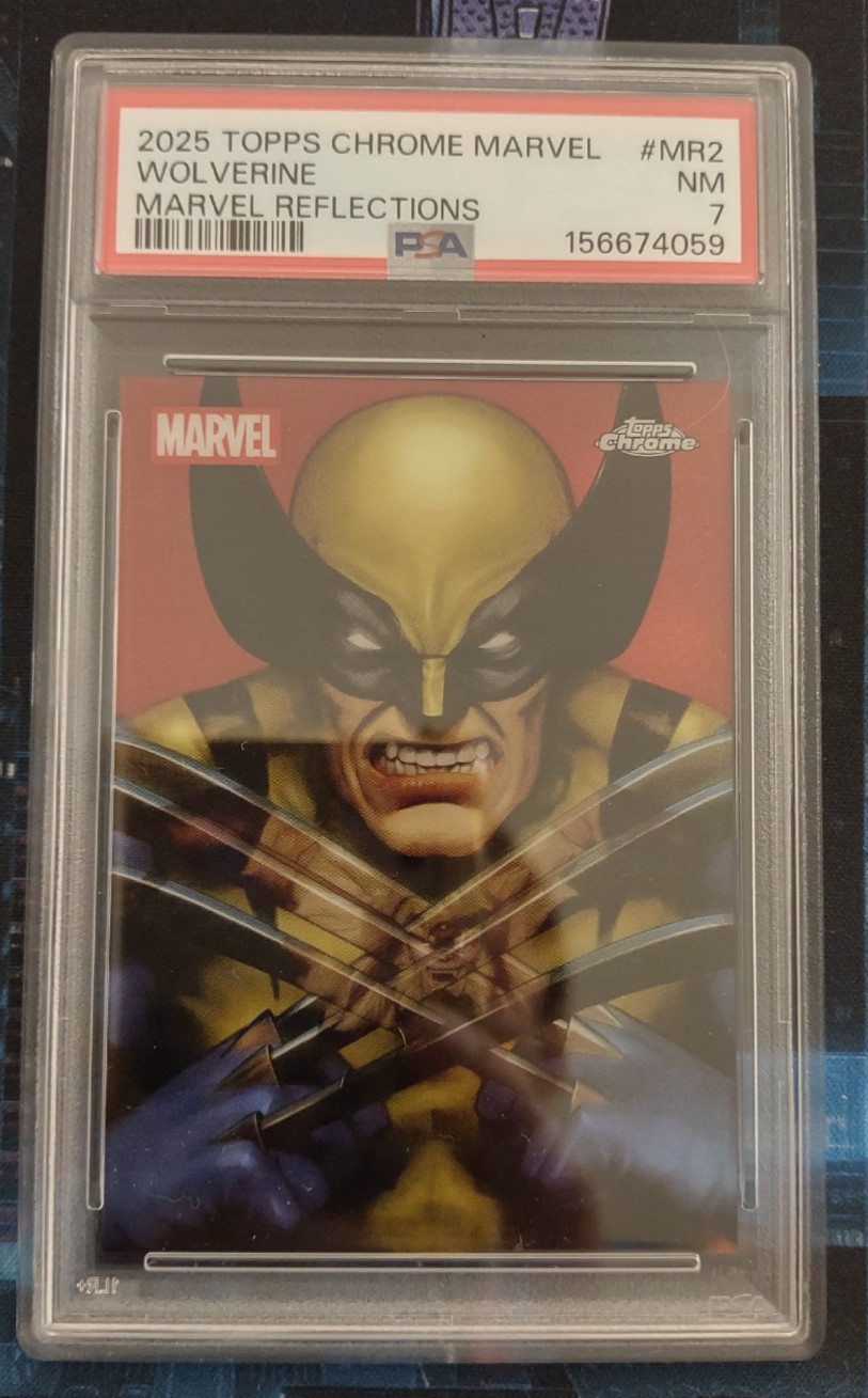 2025 TOPPS CHROME MARVEL MARVEL REFLECTIONS #MR2 WOLVERINE PSA 7