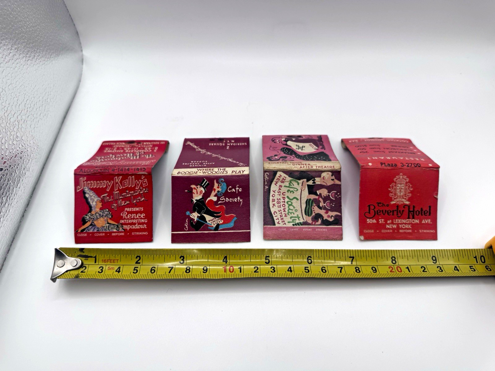 4 Larger Vintage NYC Matchbook Covers Cafe Society Jazz Jimmy Kelly's Beverly