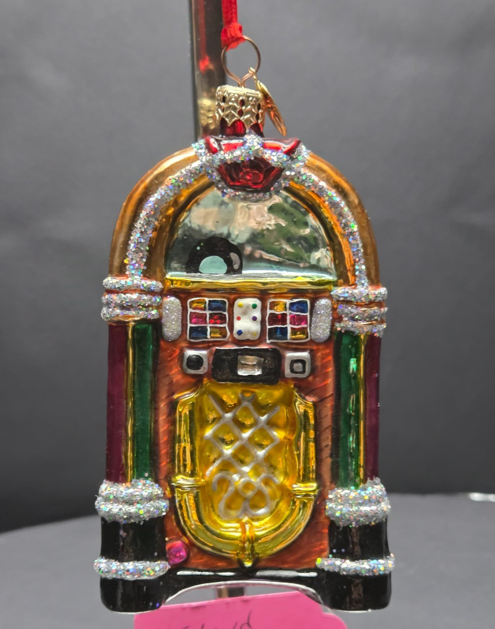 Christopher Radko Jukebox Jive 01-0259-0 Glass Ornament 2001 Retired Condition