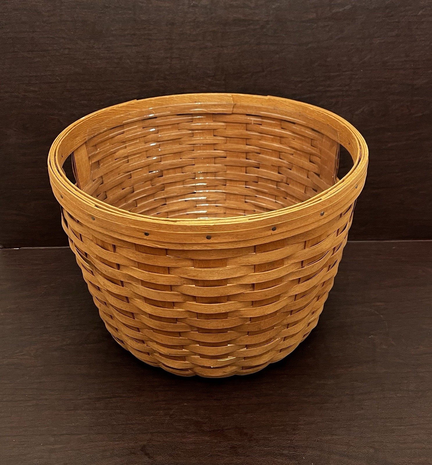 Vtg 1992 Longaberger Classic Corn /Apple Woven Basket XL W/Handles 16” x 11”