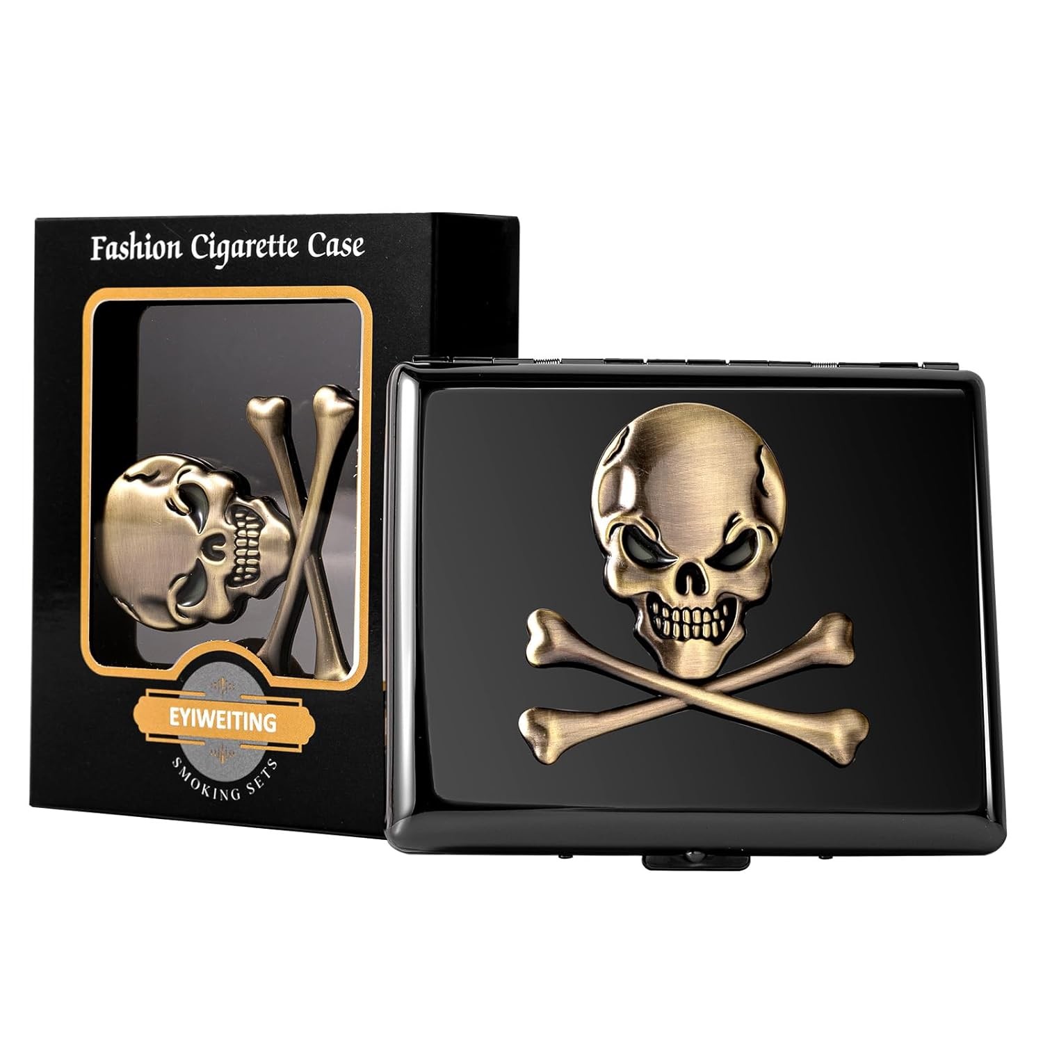Classic Vintage Raised Skull Metal Women's 20pcs 100's, Black 