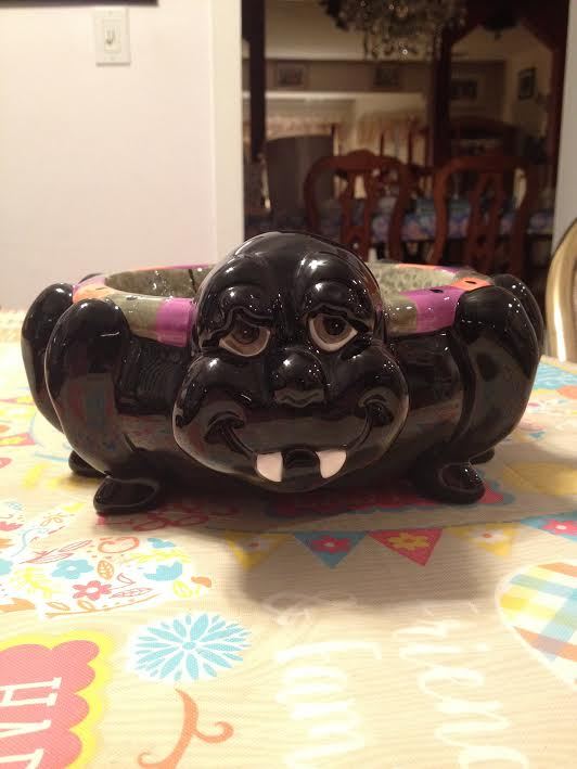 Enesco Porcelain Ceramic Vicki Thomas Halloween Spider Candy Dish Bowl Brand New