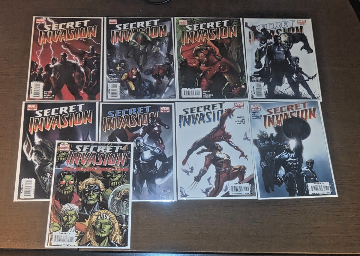 Secret Invasion 1,2,3,4,5,6,7,8  and one shot. Complete. Skrull, Avengers, X-Men