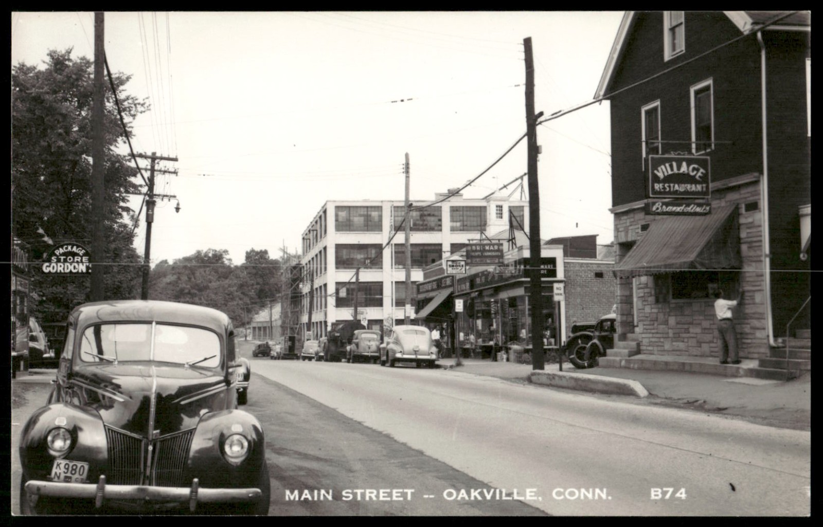 Vintage Postcard Real Photo Main Street Oakville Connecticut 