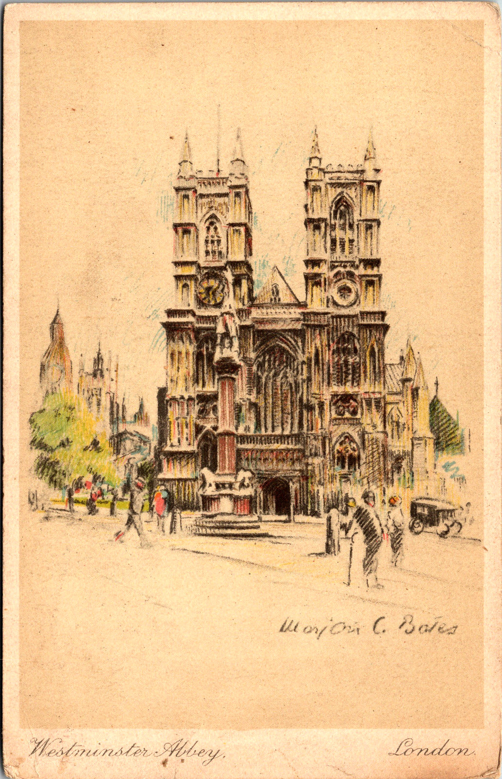 Vtg Postcard London Westminster Abbey West Front England
