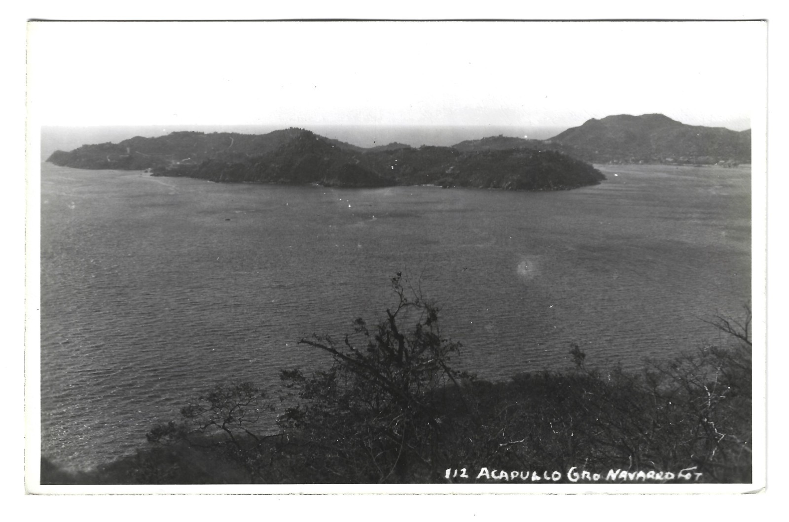 Navarro 112 Early Acapulco Gro Mexico Panoramic Bay Vista RPPC  Postcard Hills