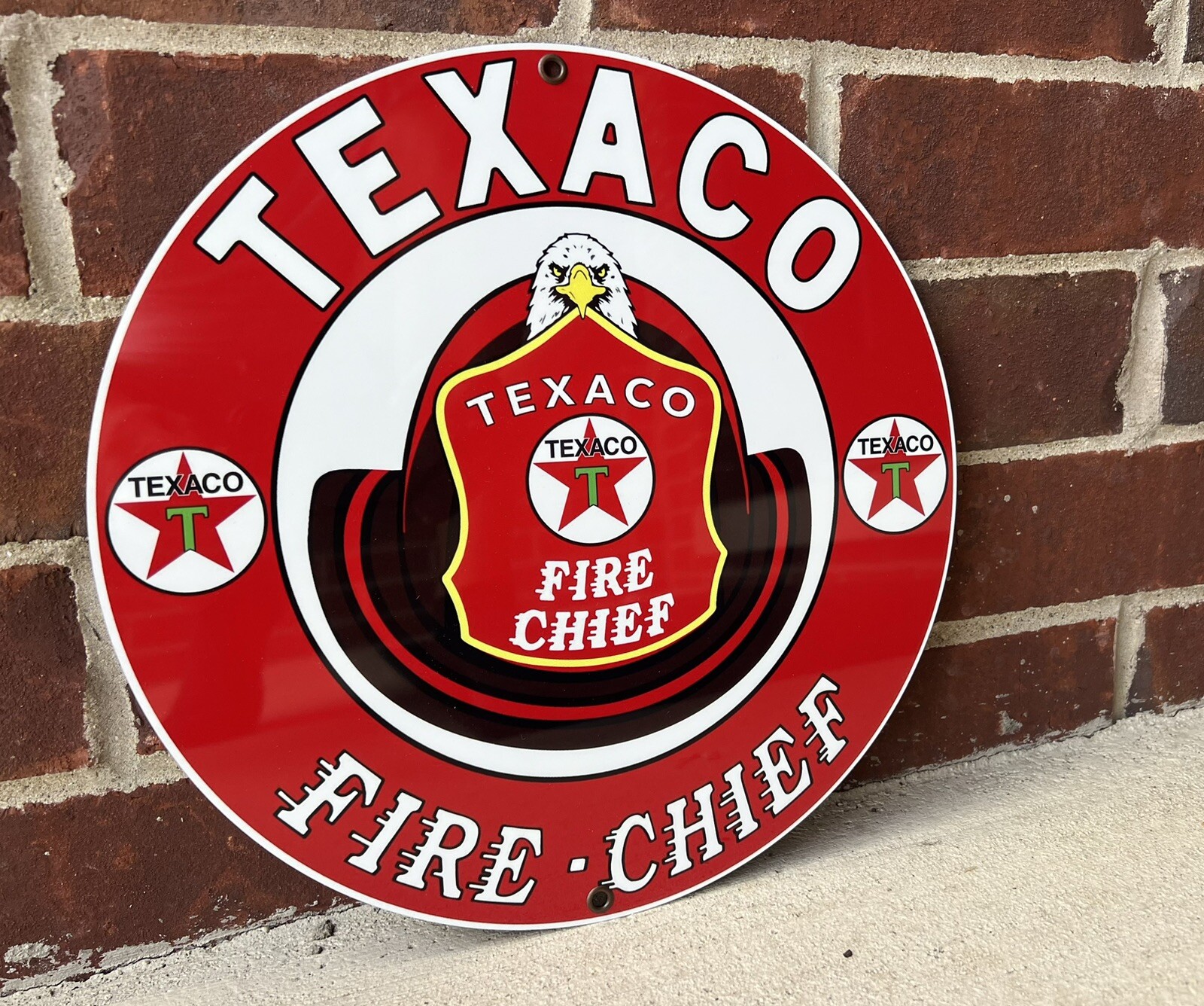 Texaco Fire Chief Gasoline metal sign Oil Gas Pump Plate