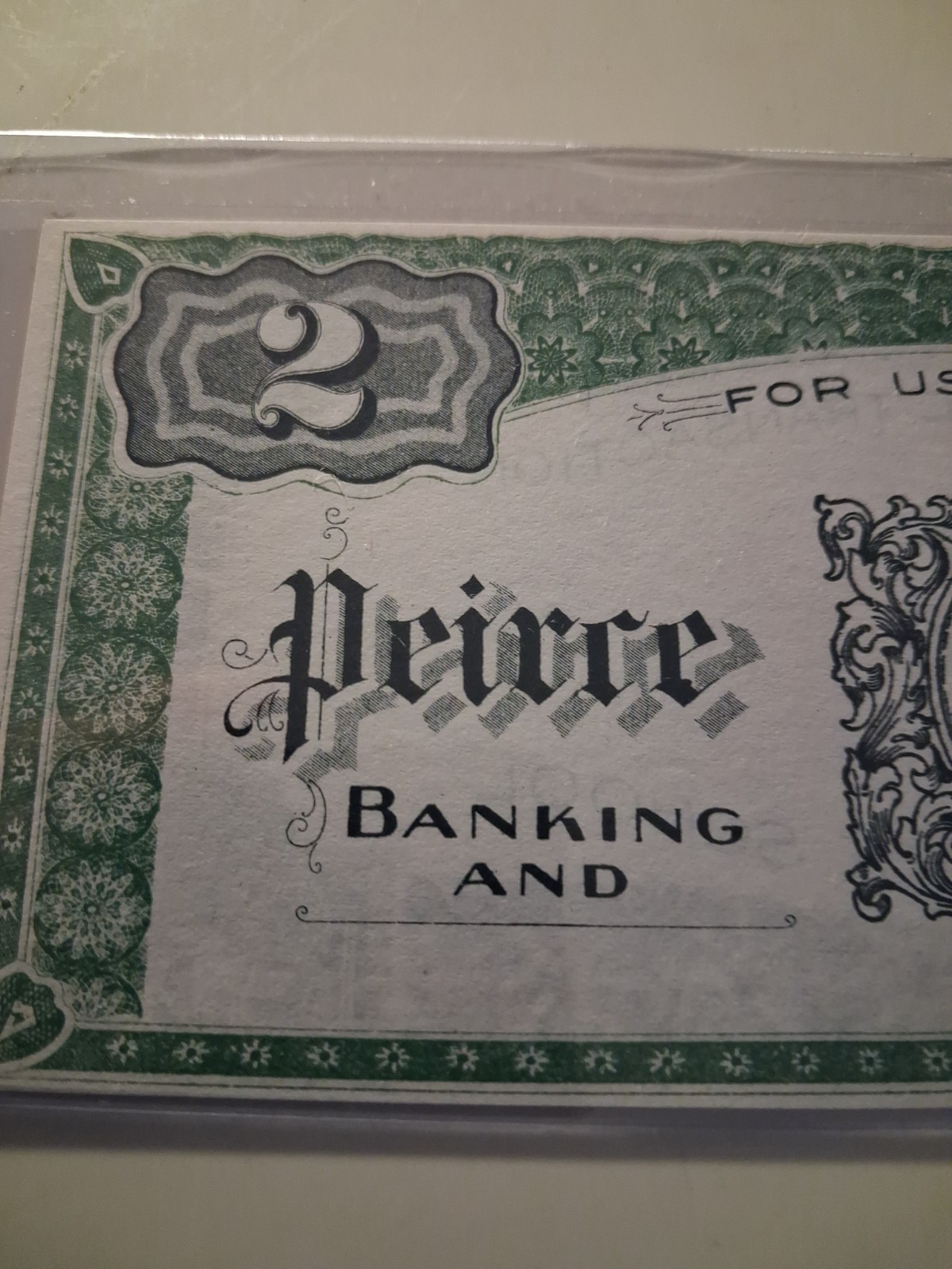 SLING'S🪙RARE $2 Peirce School Banking & Business Dept Currency Philadelphia PA 