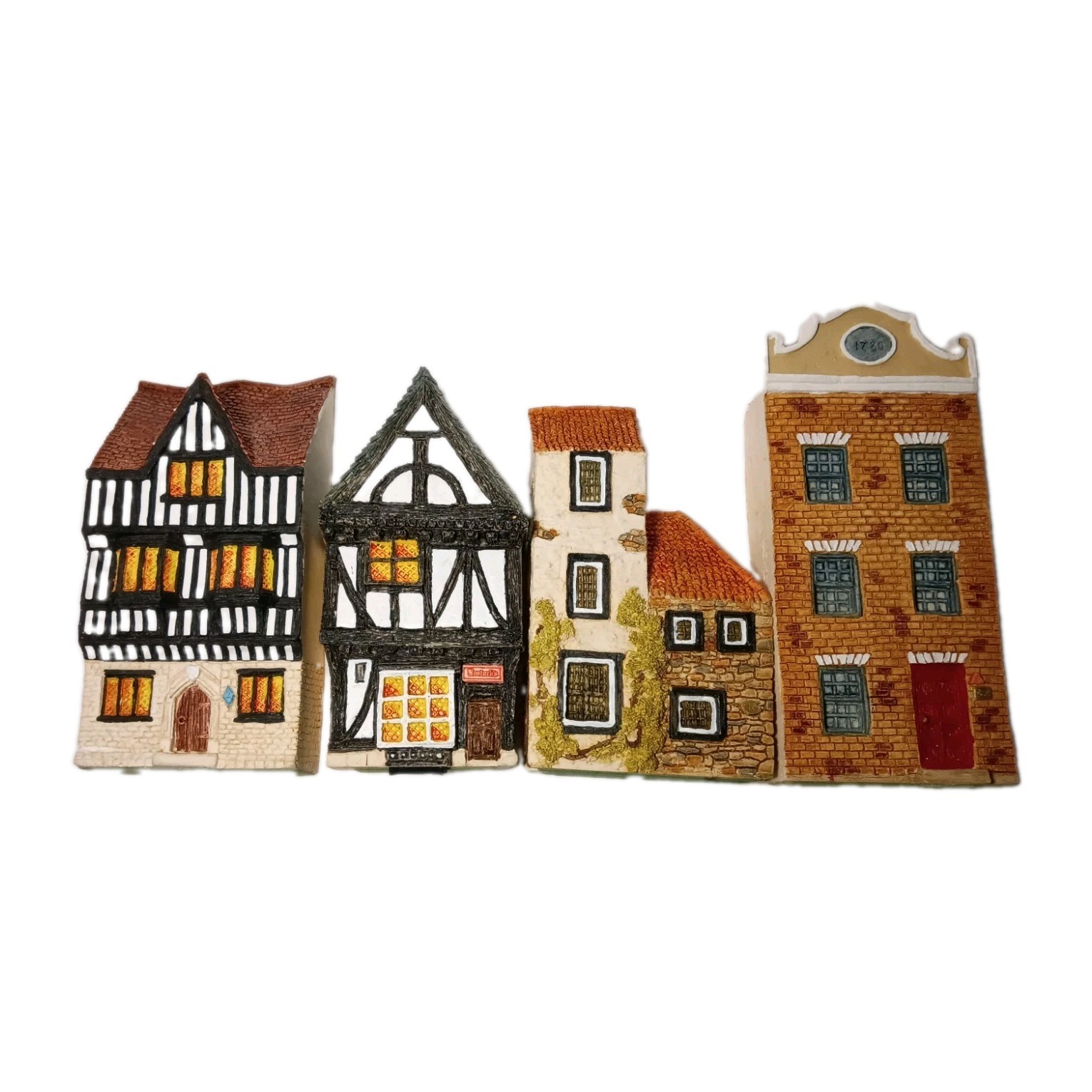 Lilliput Lane Set Of 4 Street Scenes From 1987 Signed With Box #1,2,9,10