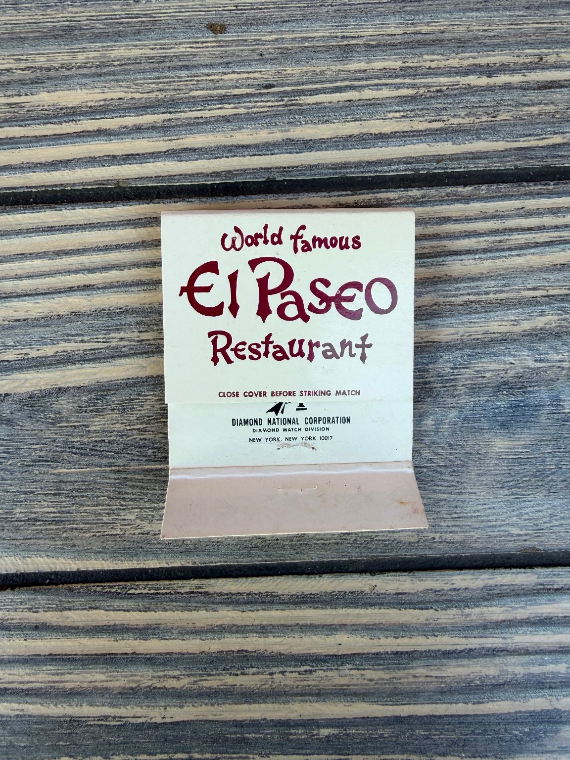 El Paseo Restaurant Santa Barbara 1971 Vintage Courtyard Matchbook