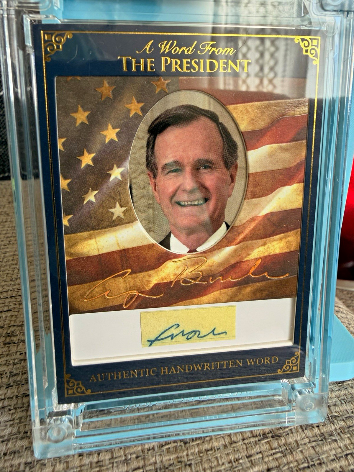 2025 A Word From POTUS George H W Bush Authentic Handwritten Word Relic 41st