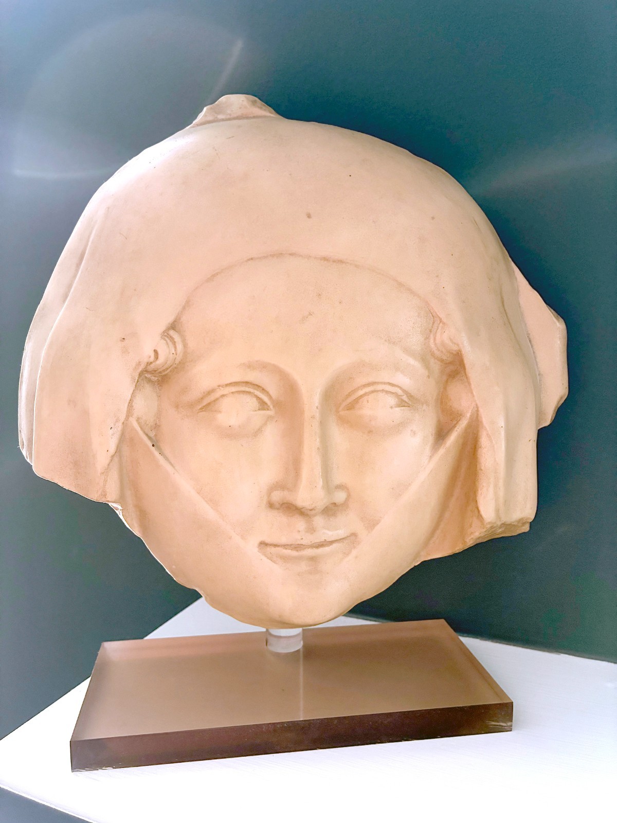 13th-century French Gothic Veiled Funeral Mask Replica: Louvre Collection