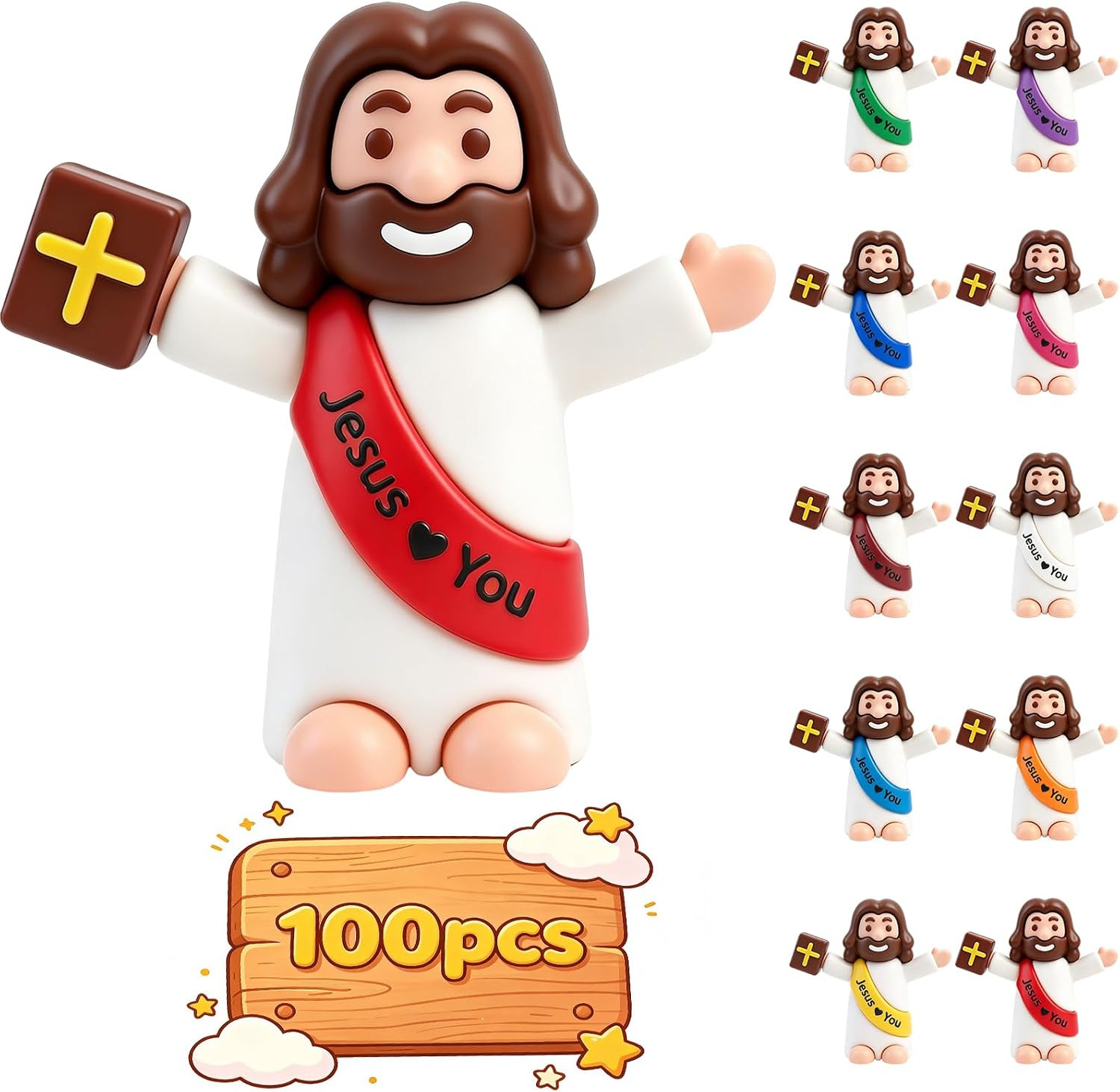 100 PCS Little Jesus Figurines in Bulk, Little Tiny Jesus Figures, Pocket Jesus 100 PCS Little Jesus Figurines in Bulk, Little Tiny Jesus Figures, Pocket Jesus