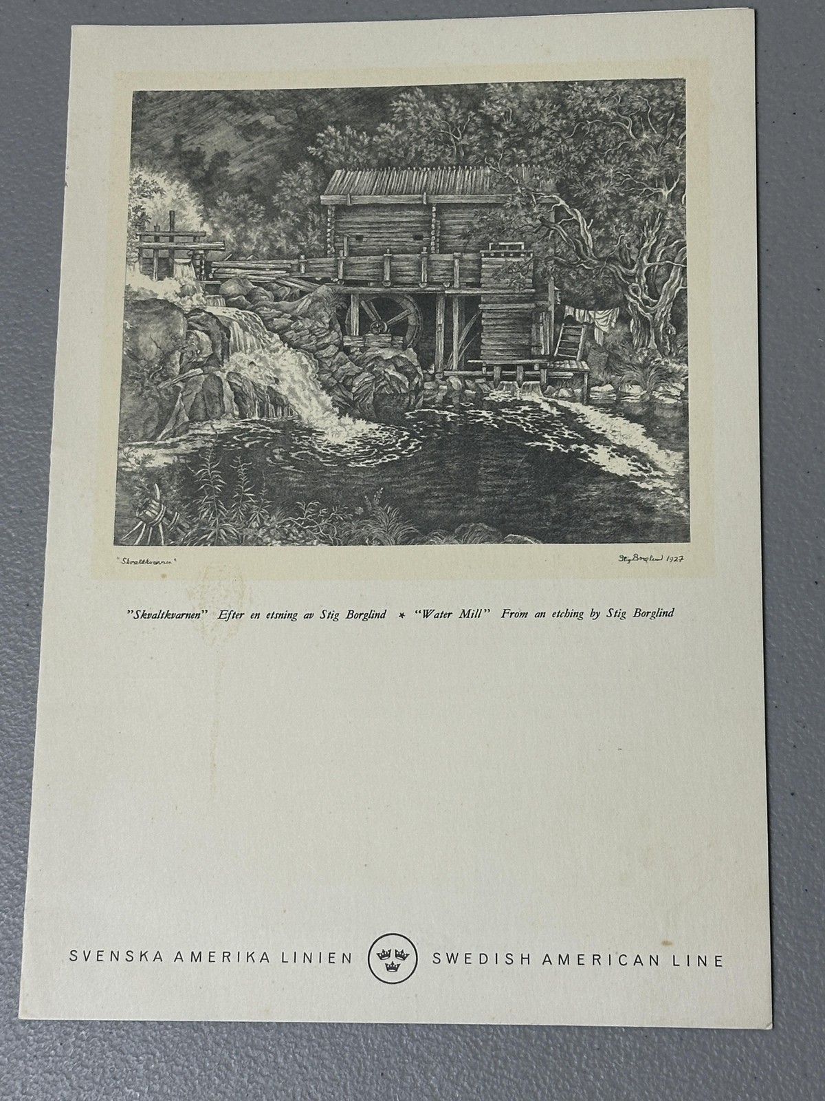 Vintage Swedish American Line MS Gripsholm Luncheon Menu June 22 1958 Ephemera