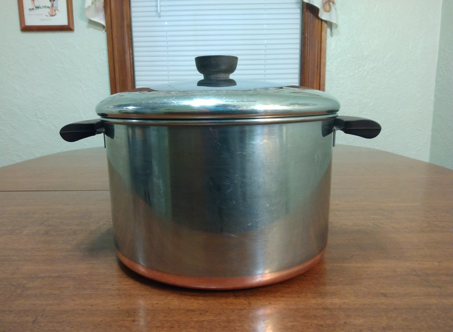 Vintage Revere Ware 1801 Copper Bottom 8 Qt Stock Pot Pre 1968 W/ Lid 2363973