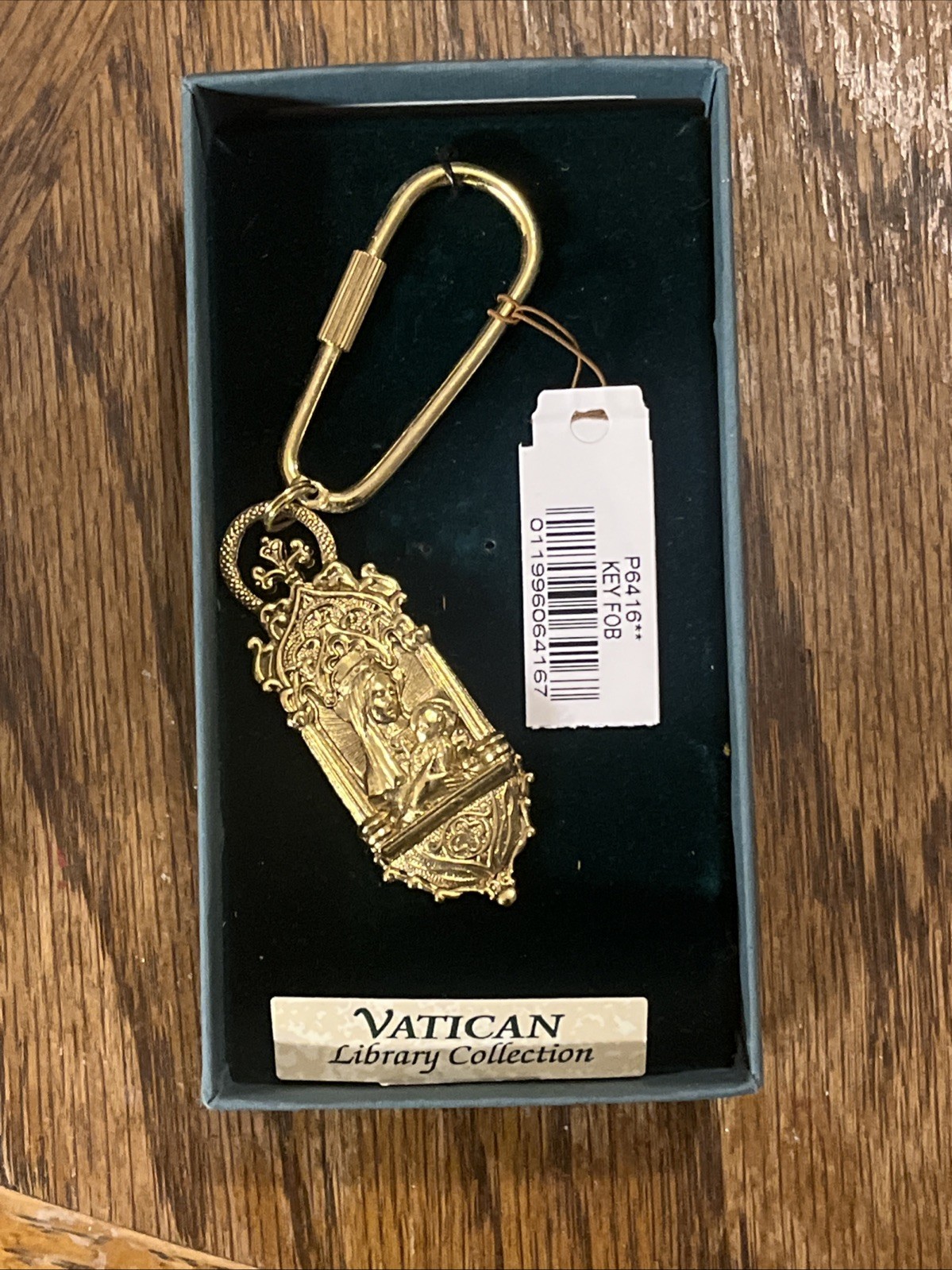 The Vatican Library Collection Key Fob Madonna & Child Goldtone Pendant Gift