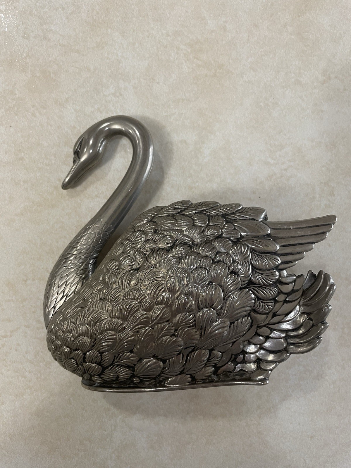Vtg Godinger Silver Plated Bird  Swan Letter/Napkin Holder Figurine Italy 1984