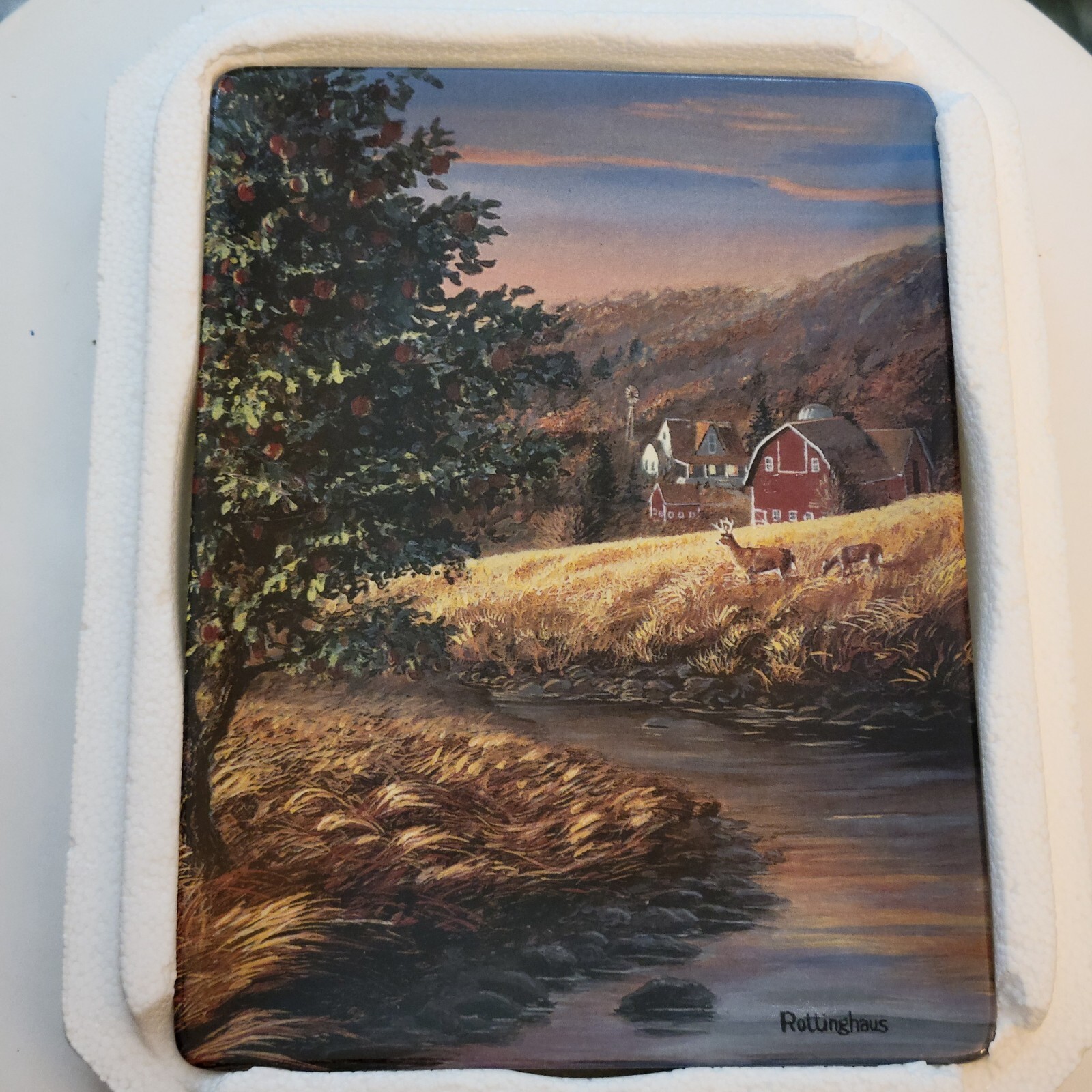 Evening's Peaceful Arrival By Dave Rottinghaus- Autumn's Golden Moments Plate #4