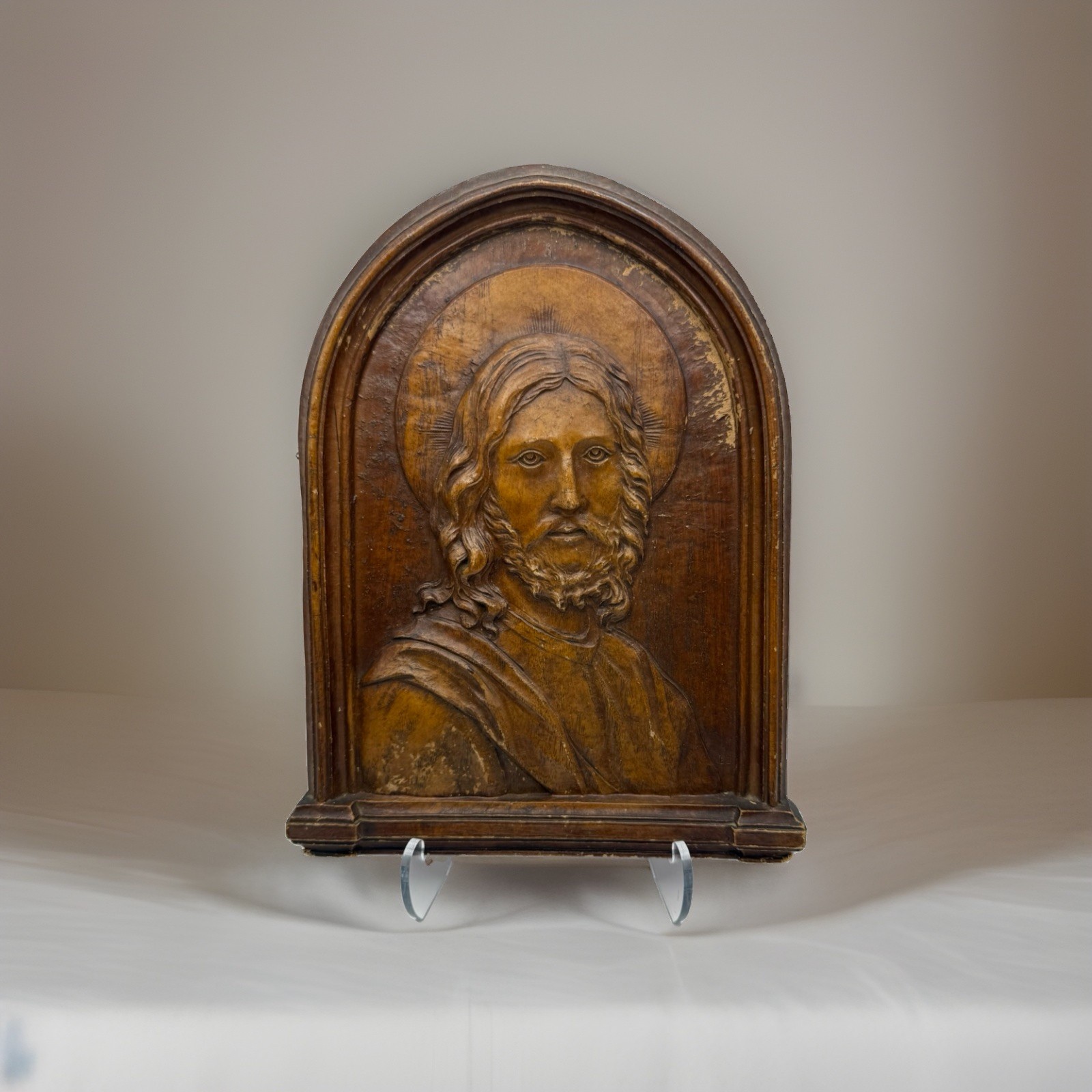 Vintage Genuine Burwood Jesus Christ Relief Wall Plaque 13” Religious Art USA