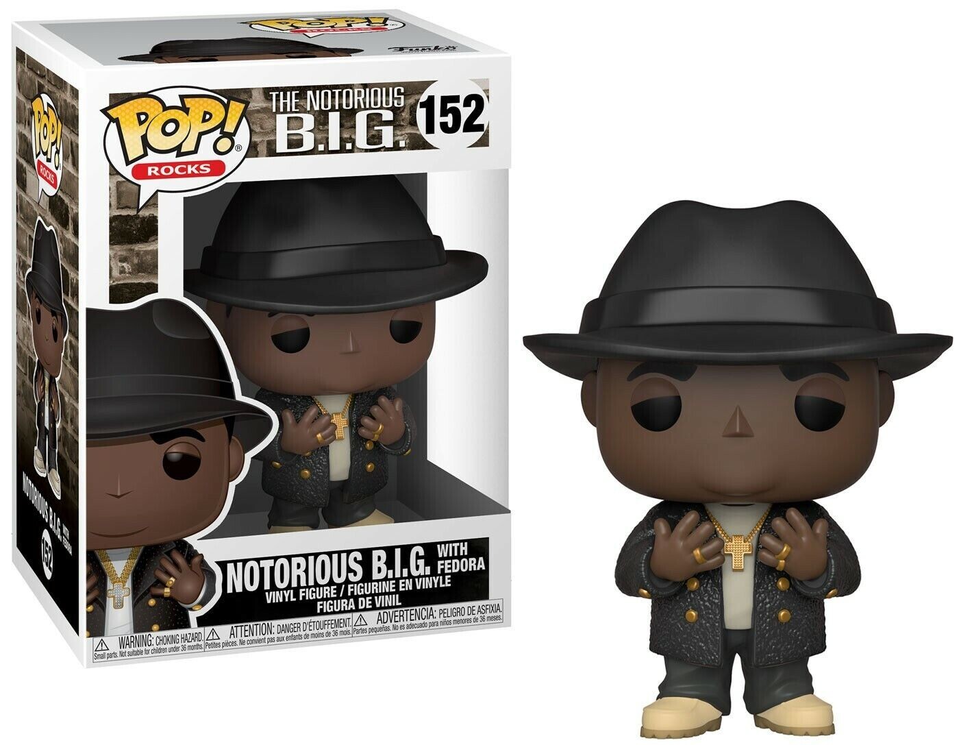 BOX DAMAGED Funko Pop Rocks: Biggie - Notorious B.I.G, With Fedora #152 #45430
