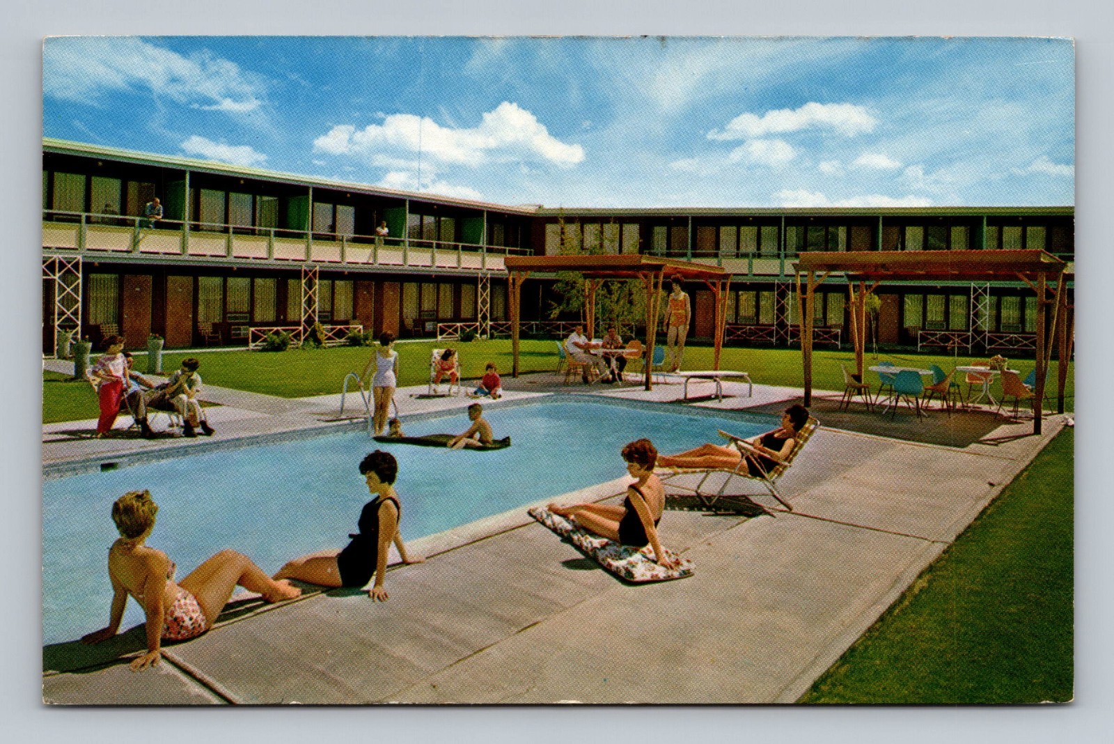 Moses Lake WA Oasis Motel Pool Highway Interchange AAA Roadside VTG Postcard