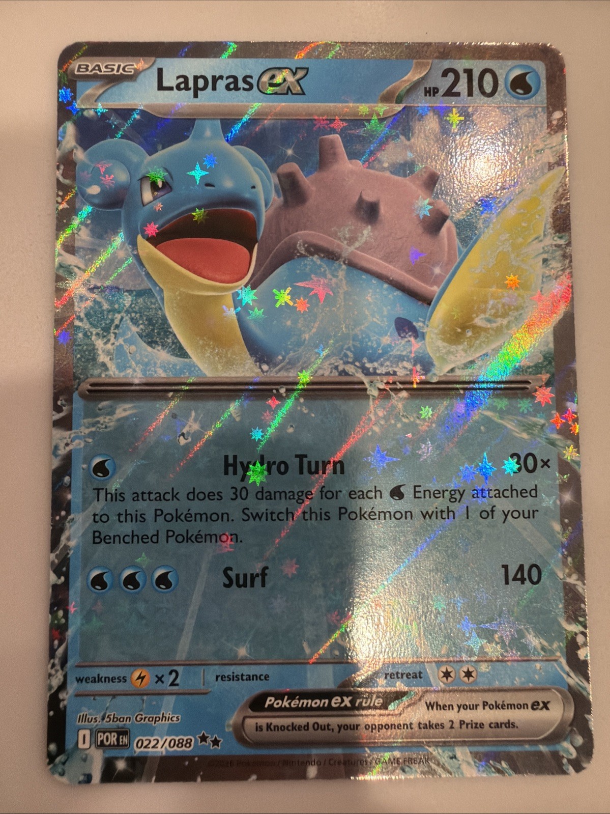 Lapras ex Double Rare 022/088 ME03: Perfect Order(POR) NM GREAT CENTERING