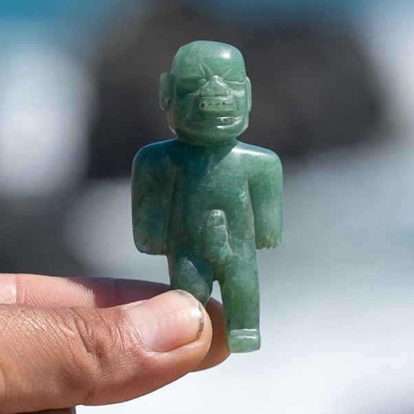 Handcrafted aventurine Mayan Human Figurine Small pendant, Sculpture