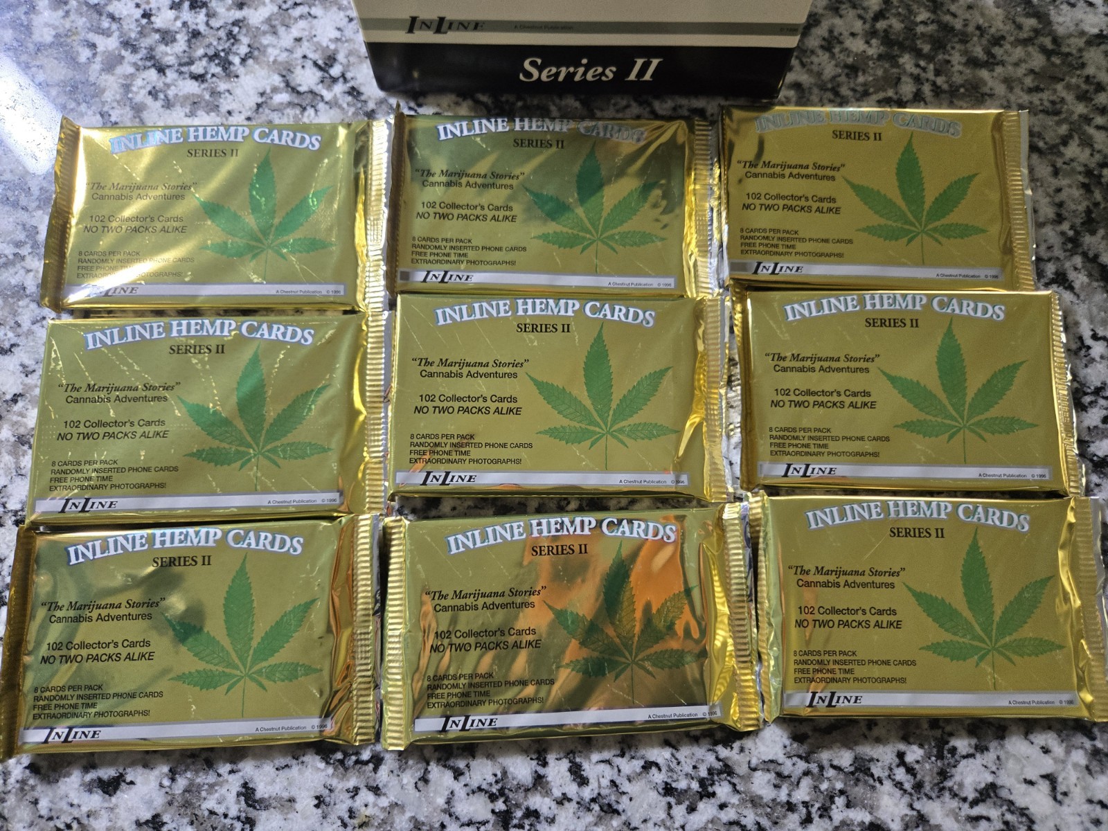 9 Packs RARE Inline Hemp Cards Series ll CANNABIS Factory Sealed 1996 Marijuana