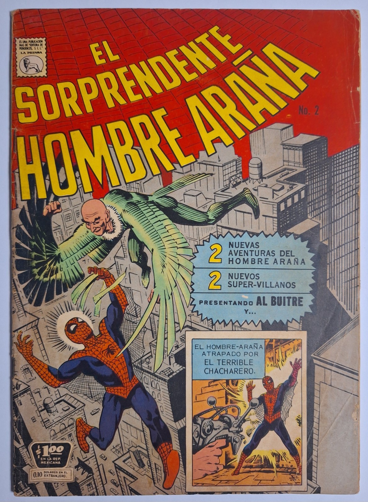 The Amazing Spider-Man #2 First Ap The Vulture El Hombre Araña #2 La Prensa 1963