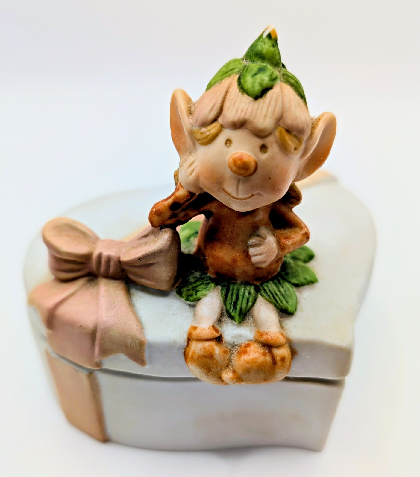 1980\'s Herself The Elf Trinket Box Little Things Love Talk Heart Shaped As Is