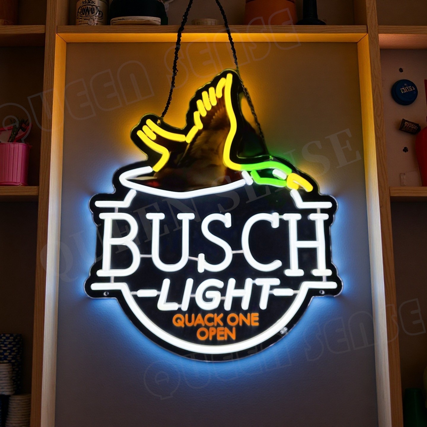 16'' Flying Duck Quack One Open Beer LED Neon Sign With Dimmer USB Powered Light