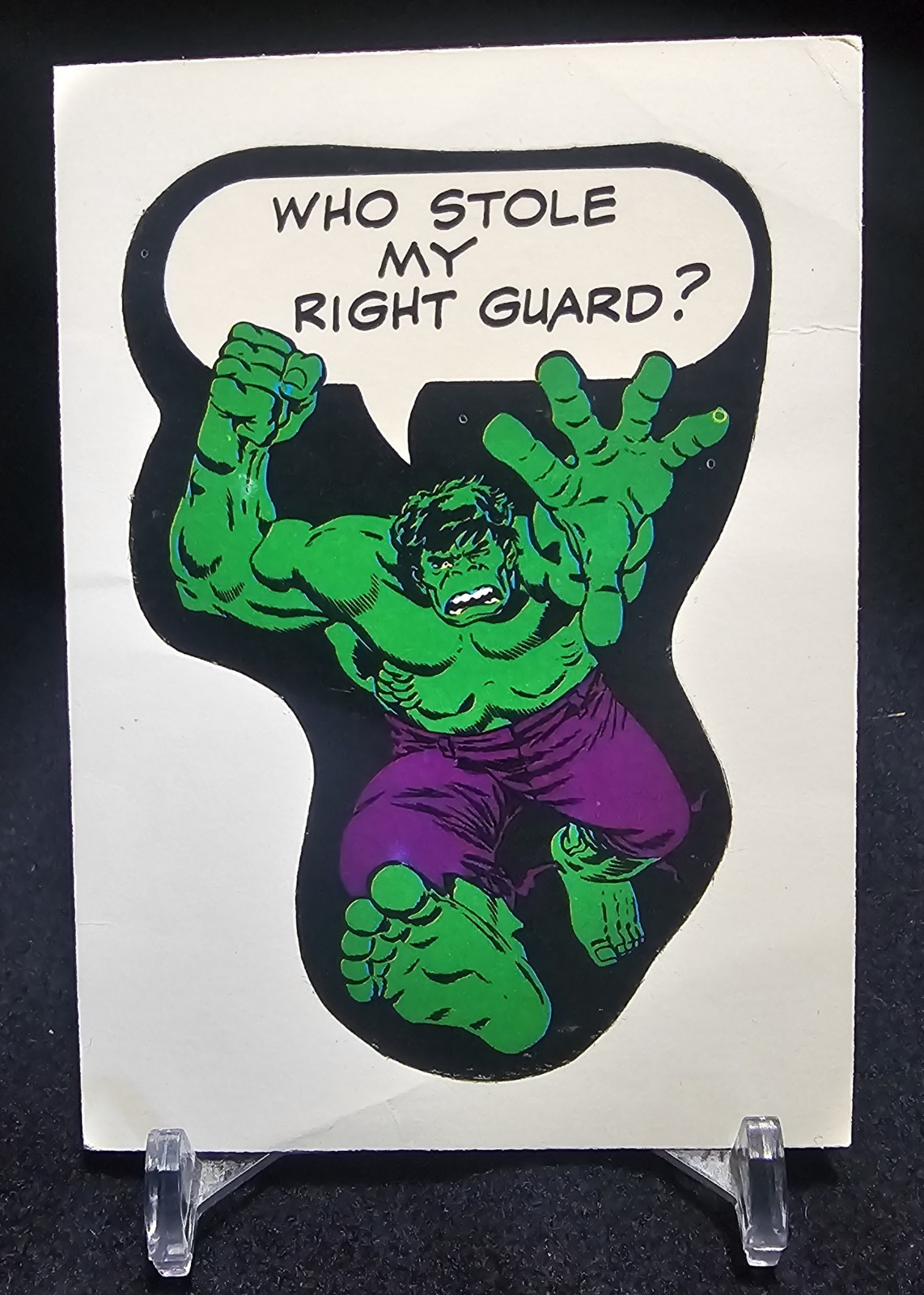 🟢 1975 Topps Marvel Comic Book Herroes Hulk 1,Non Die Cut, No Label,  Rare 🟢