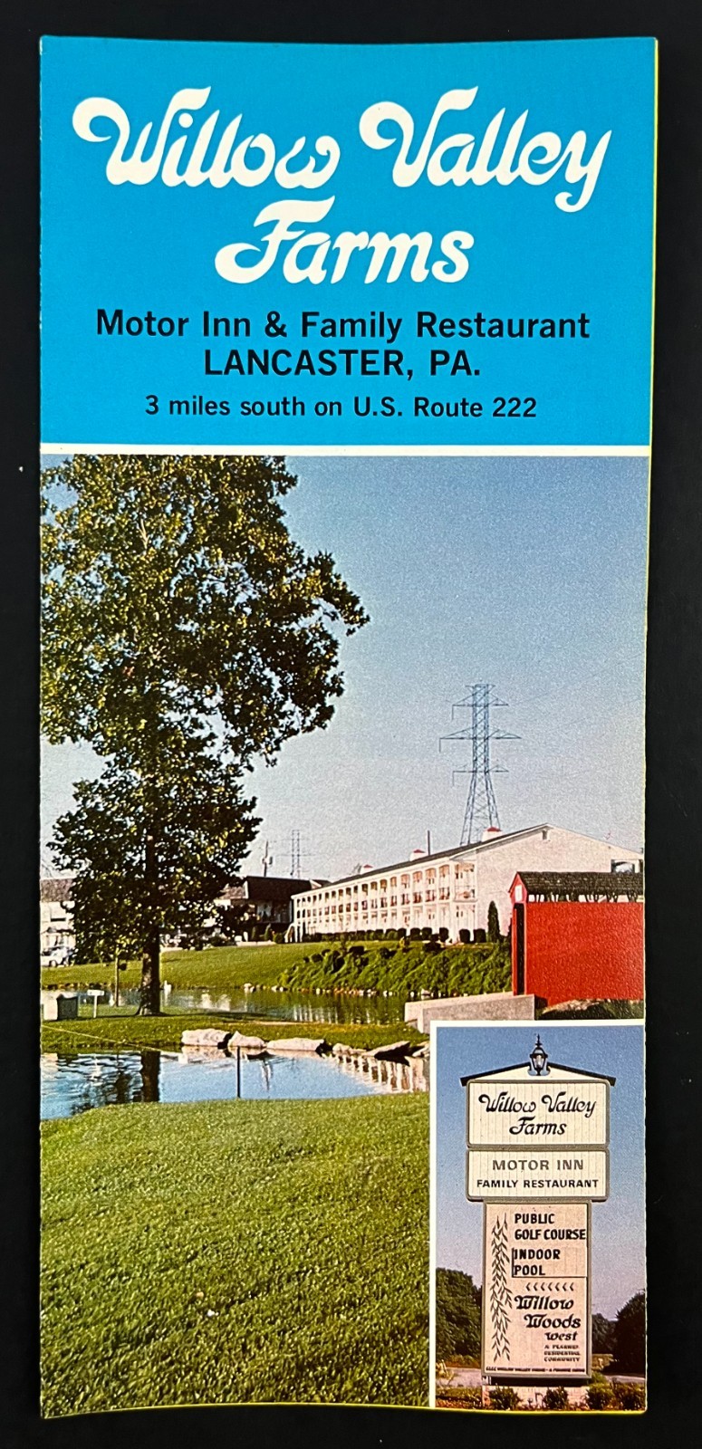 1970s Lancaster PA Willow Valley Farms Inn Family Restaurant VTG Travel Brochure