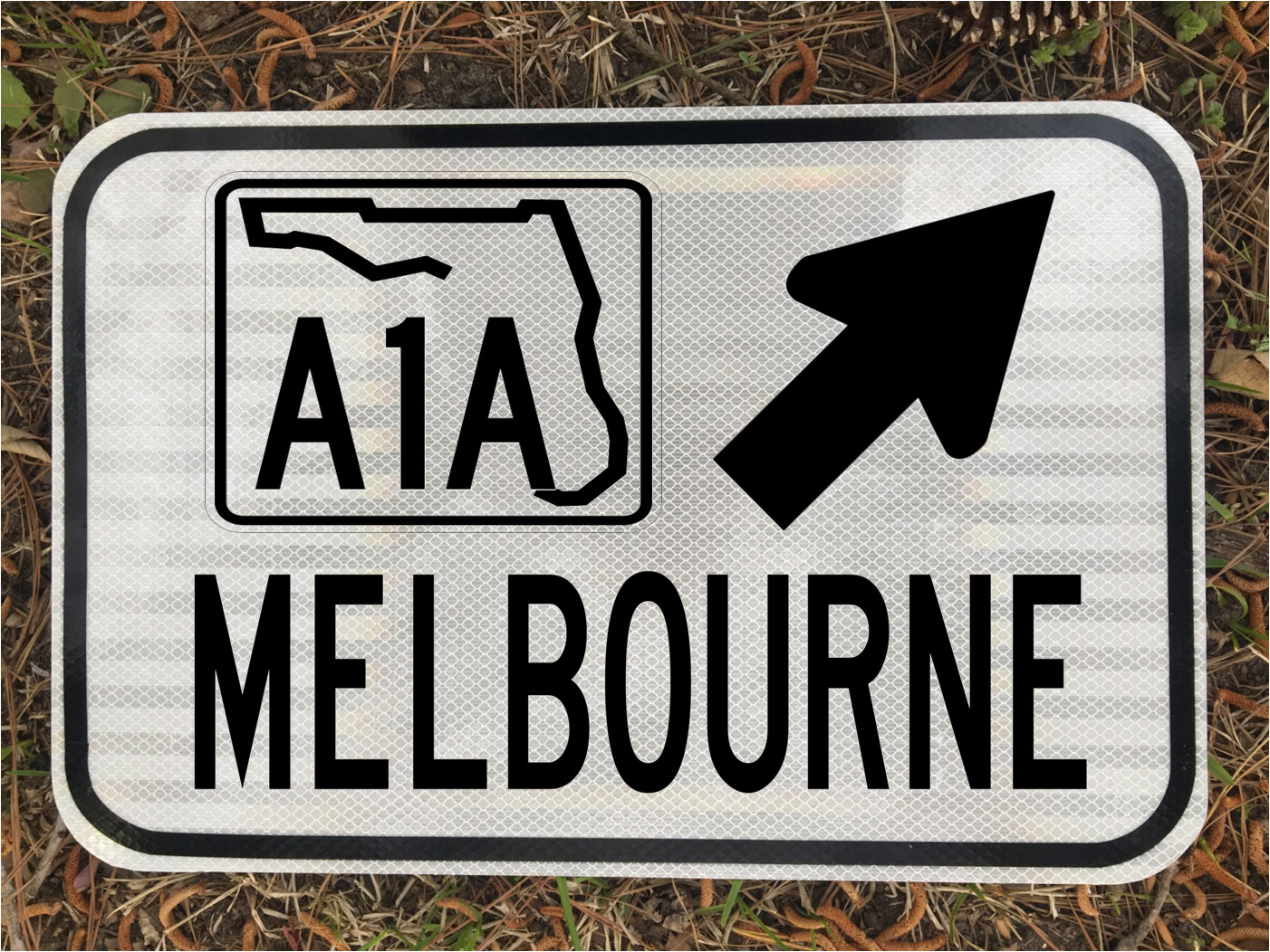 MELBOURNE FLORIDA A1A Highway road sign 12