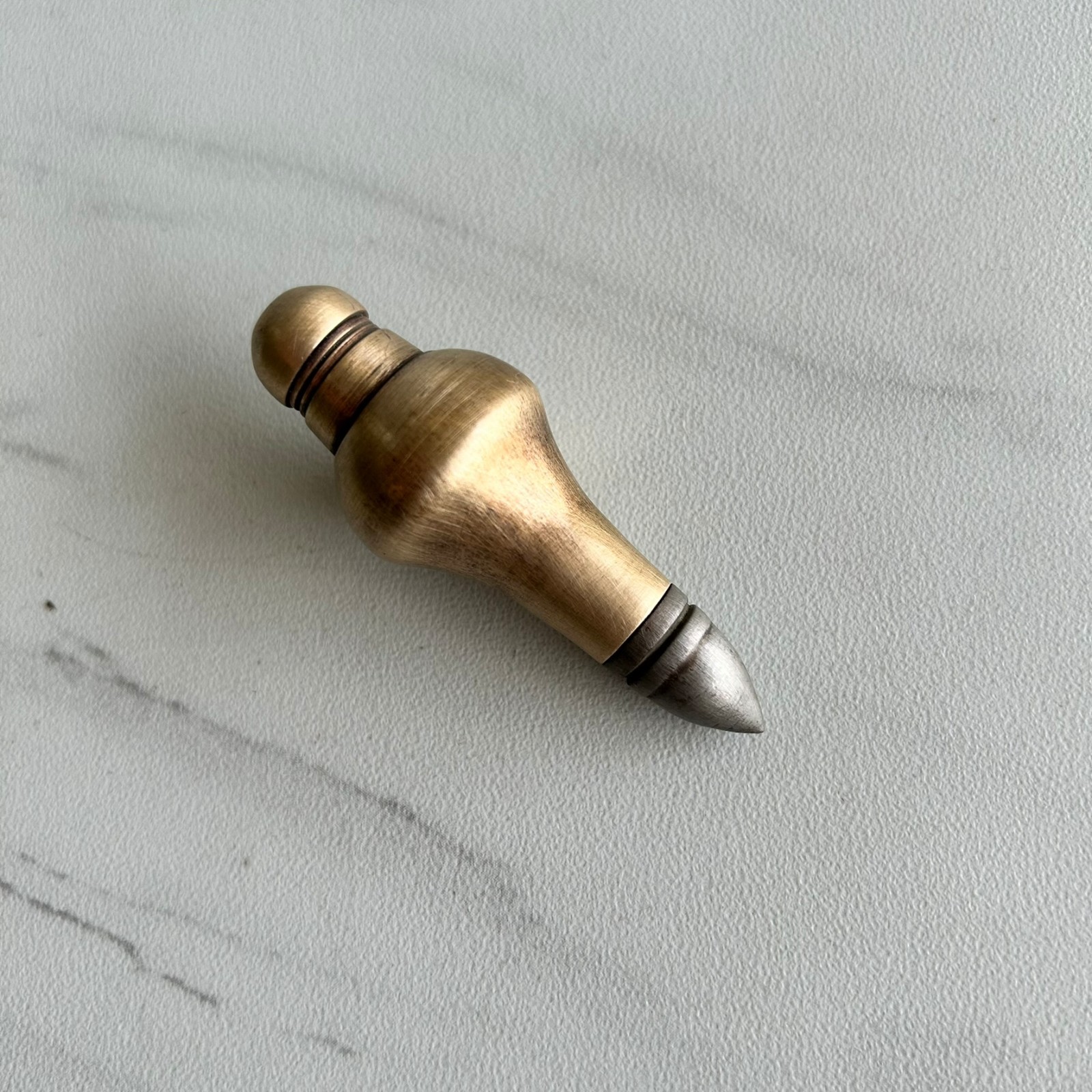 Vintage Rare Unique Screw Open Brass Masonry Carpenter Plumb Bob Level Tool