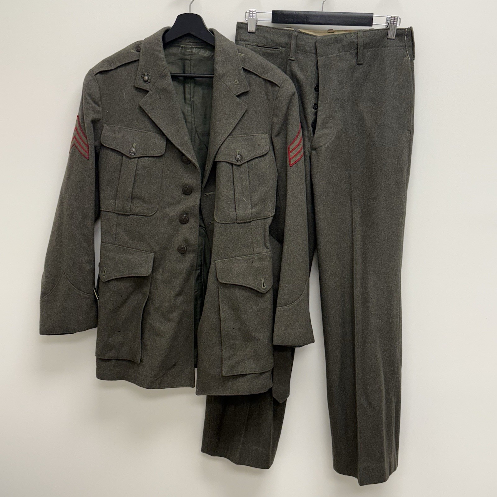 WWII Named USMC Marine Corps Uniform Set Jacket & Pants
