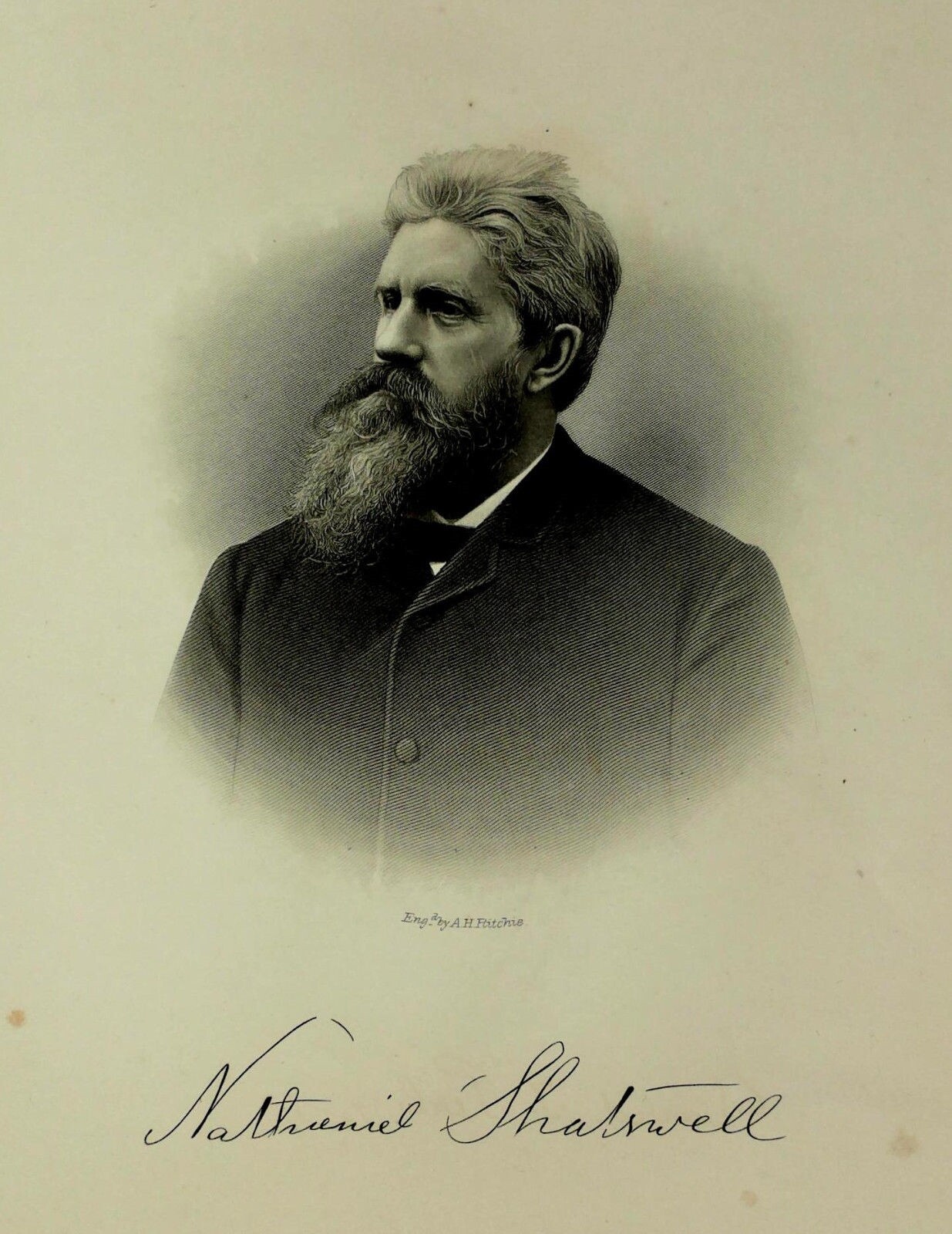 1888 Engraving COL. NATHANIEL SHATSWELL Essex Ipswich Ma. Genealogy History