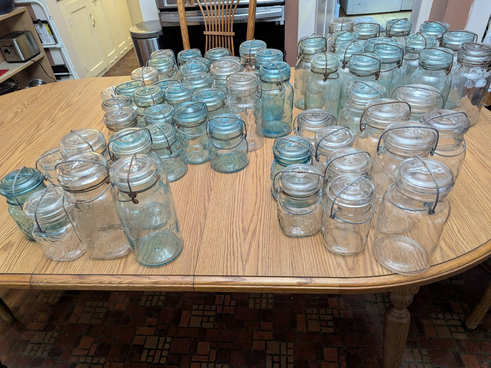Vintage/Antique Canning Jars with Glass Lids