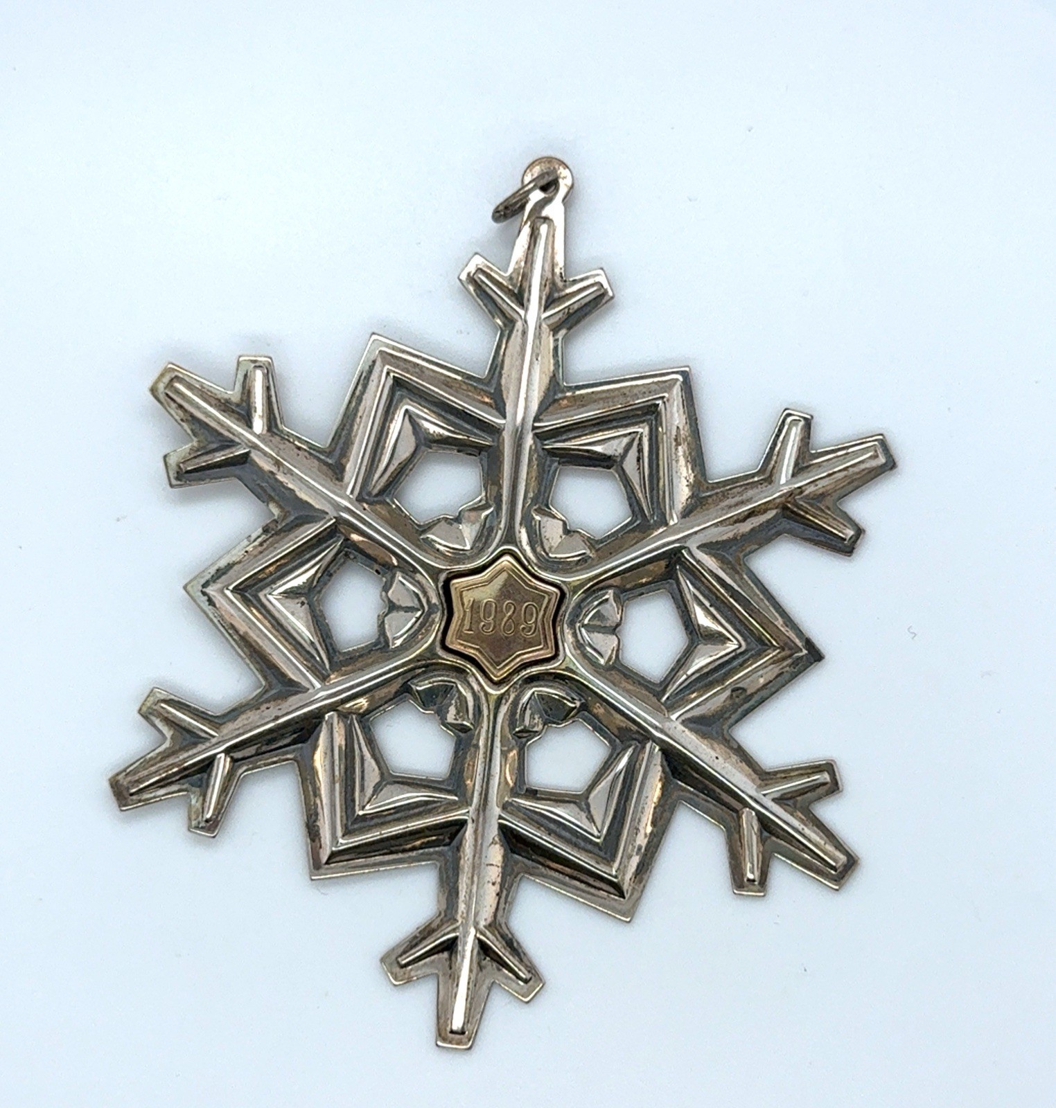 1989 Vintage Sterling Silver Gorham Snowflake Christmas Ornament