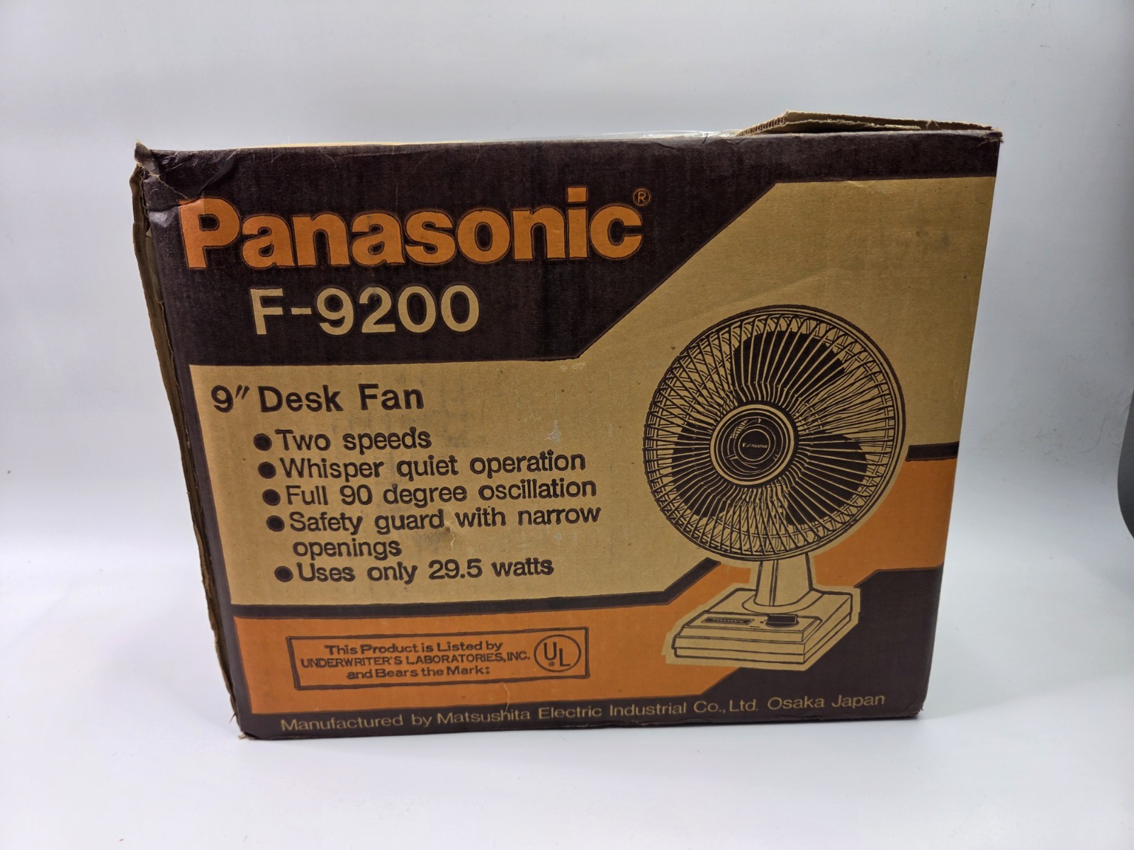 NEW Vintage PANASONIC F-9200 2 Speed Oscillation Desk Fan 9