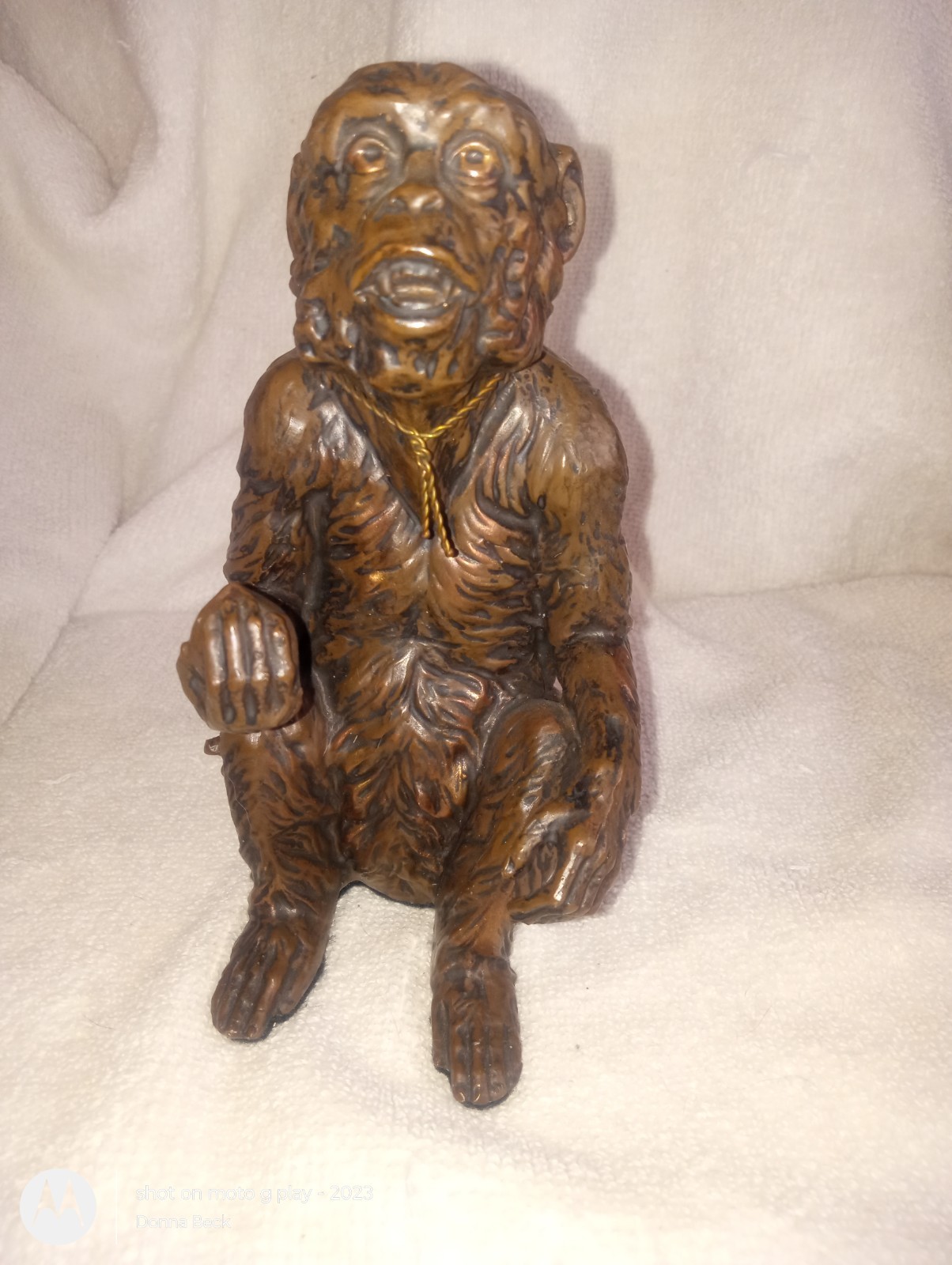 Vintage Bronze Large Monkey Figurine noontidings USA  Animal figure