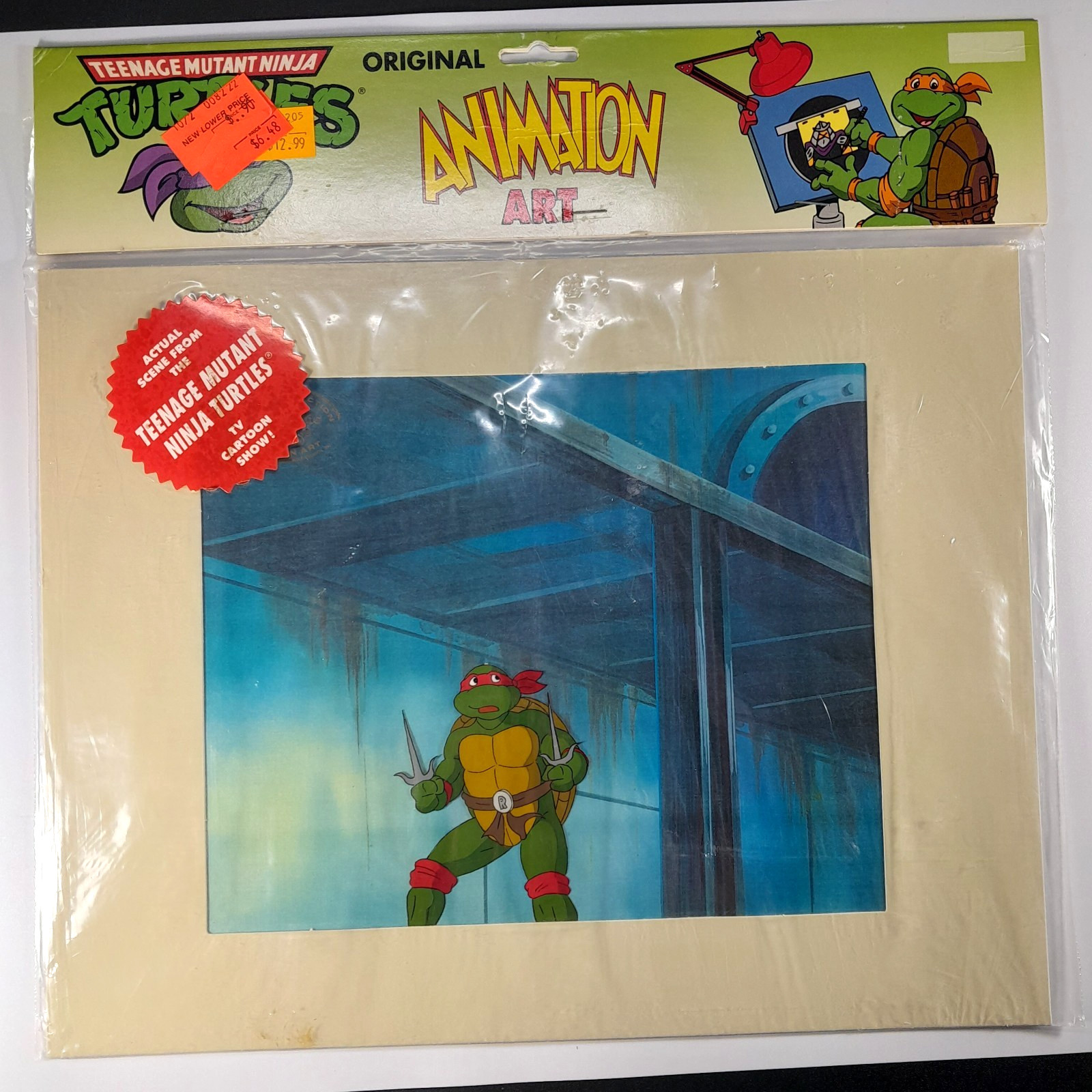 TMNT Animation Cel Raphael Vintage 1987 Teenage Mutant Ninja Turtles COA Worn Pk
