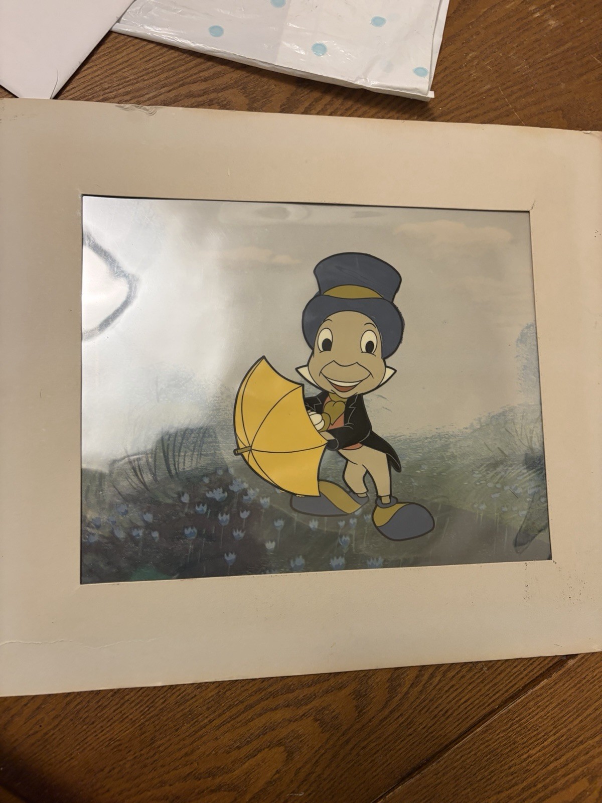 Walt Disney Disneyland Original Handpainted Celluloid Animation - Jiminy Cricket