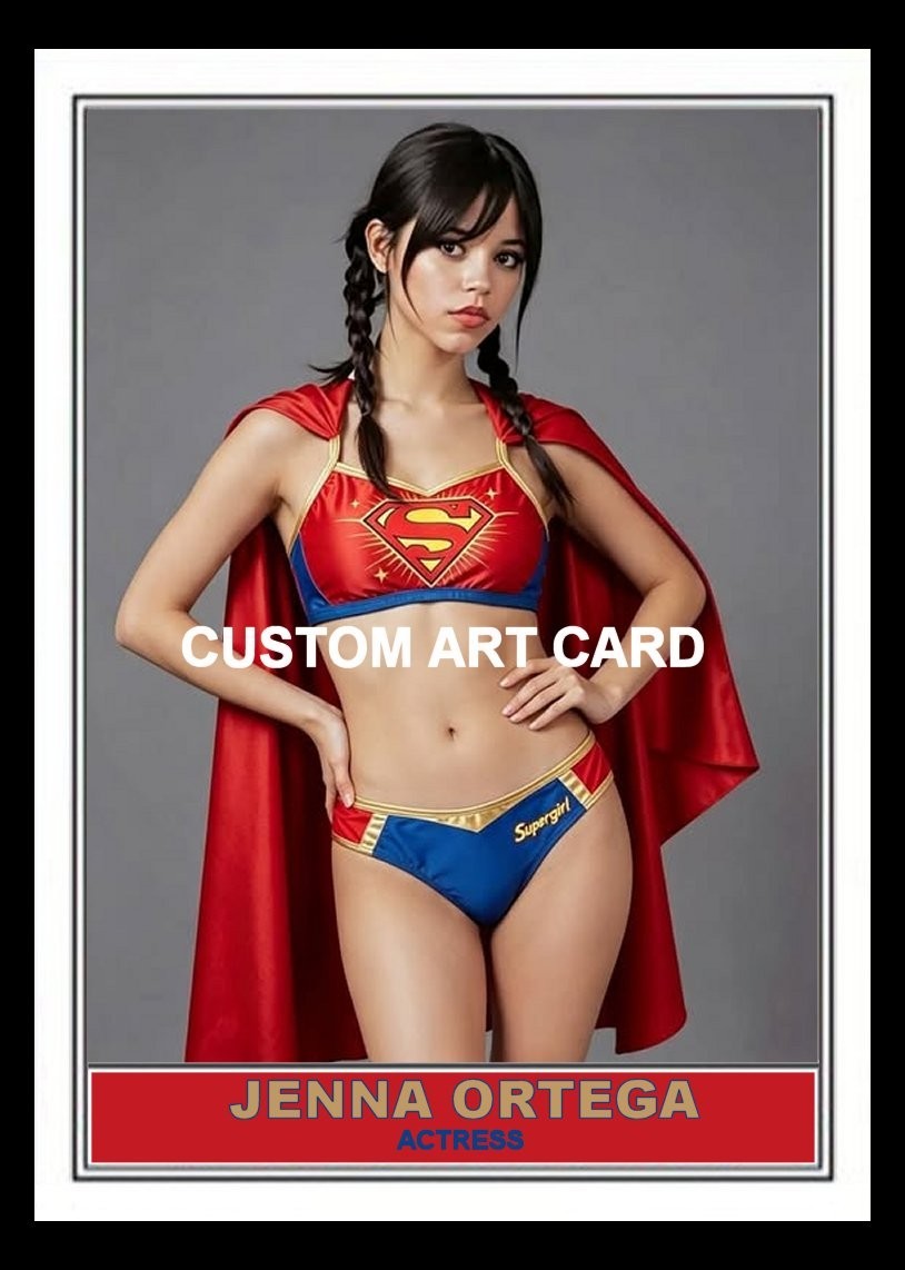 Jenna Ortega Actress  Art Card Blank Back Super Girl
