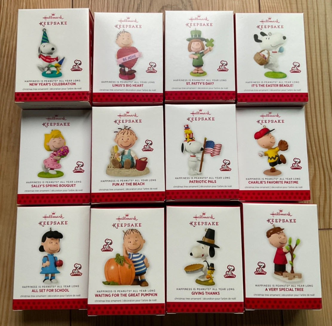 NEW - Hallmark 2013 Happiness Is Peanuts All Year Long Full Set of 12 Ornaments