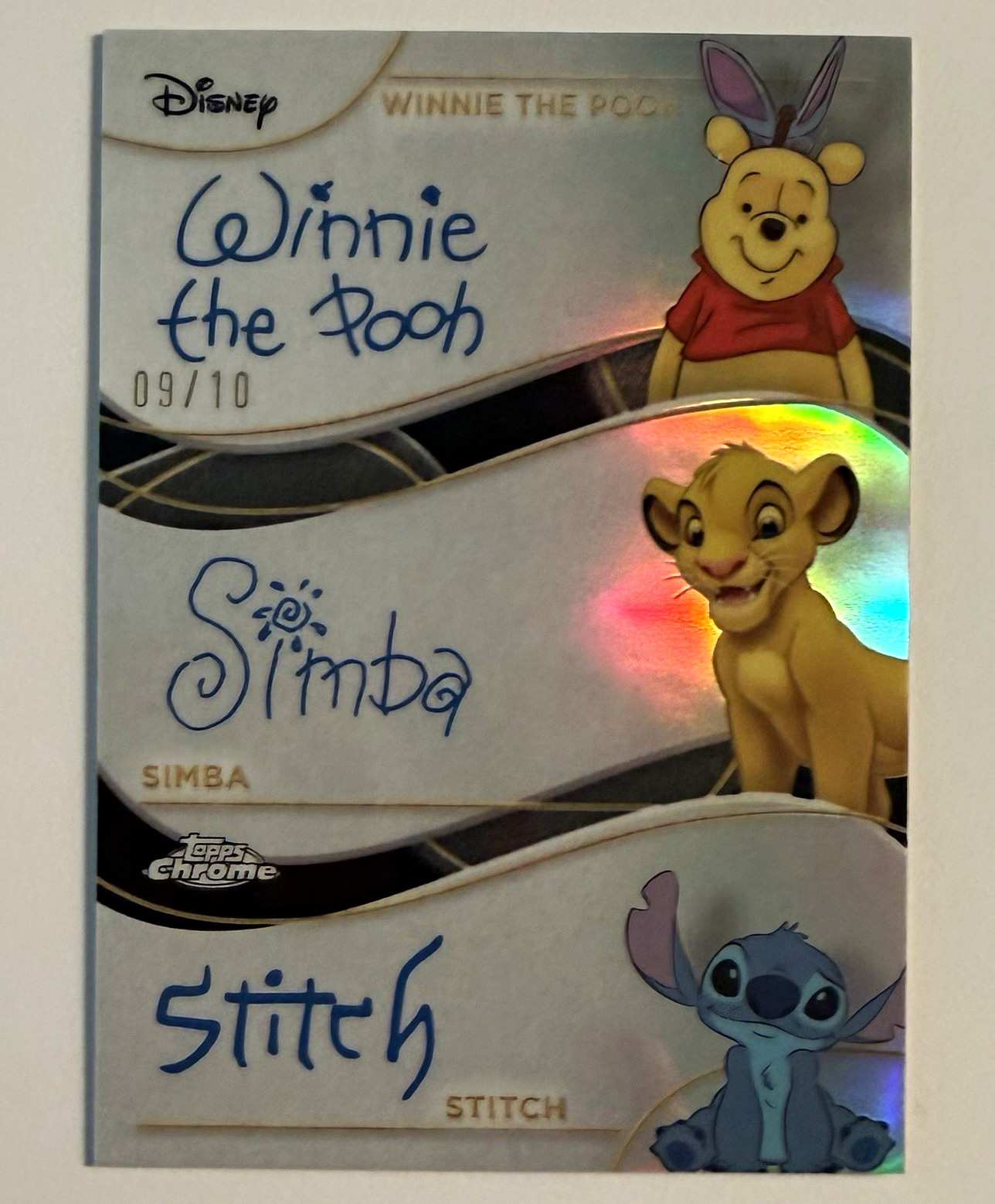 2025 Topps Disney Chrome Winnie the Pooh/Simba/Stitch Facsimile Auto /10 TR-5