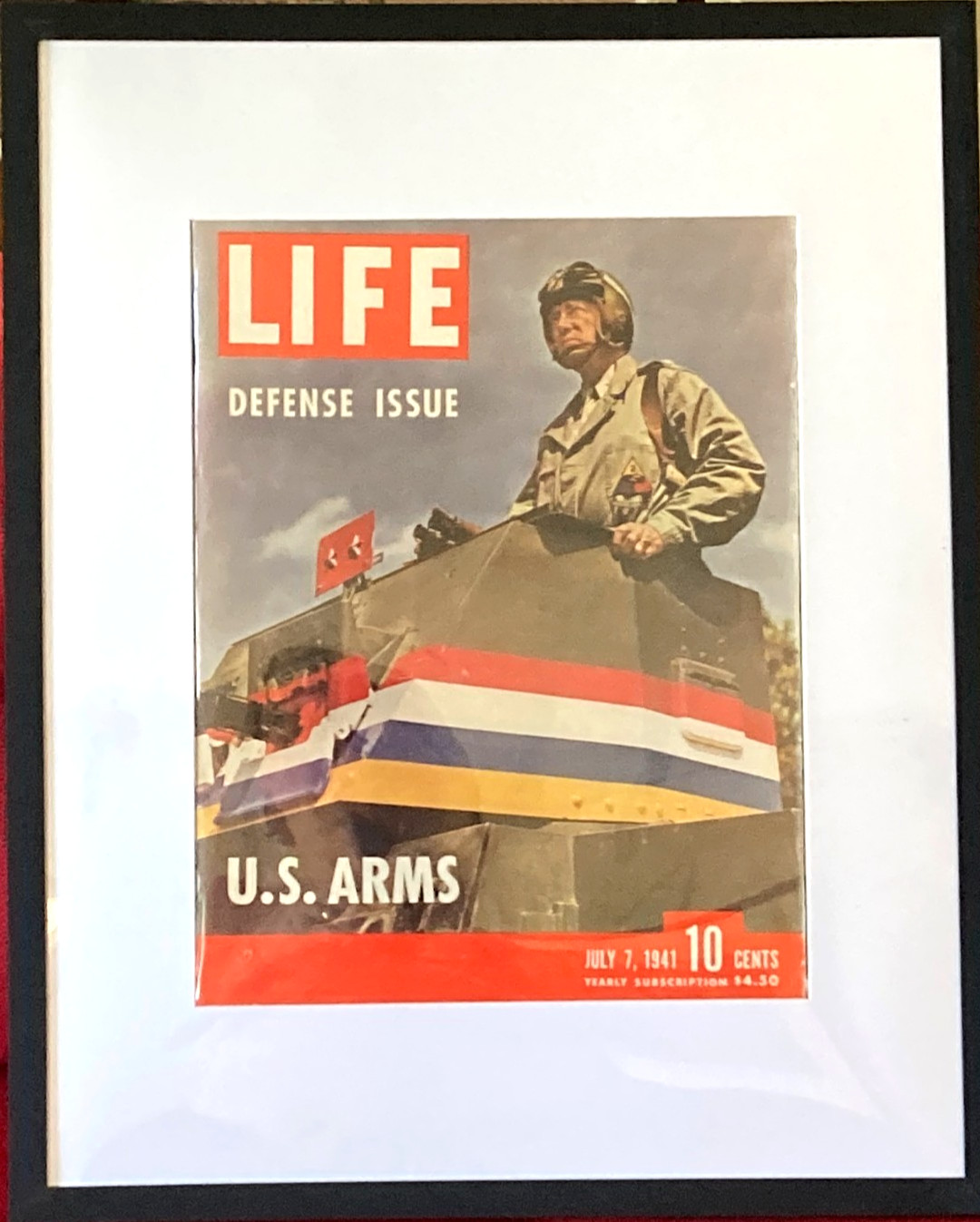 WW2 VINTAGE/SUPERB GEORGE PATTON, JULY ‘41, LIFE MAGAZINE, FRAMED/MATTED SEE ALL