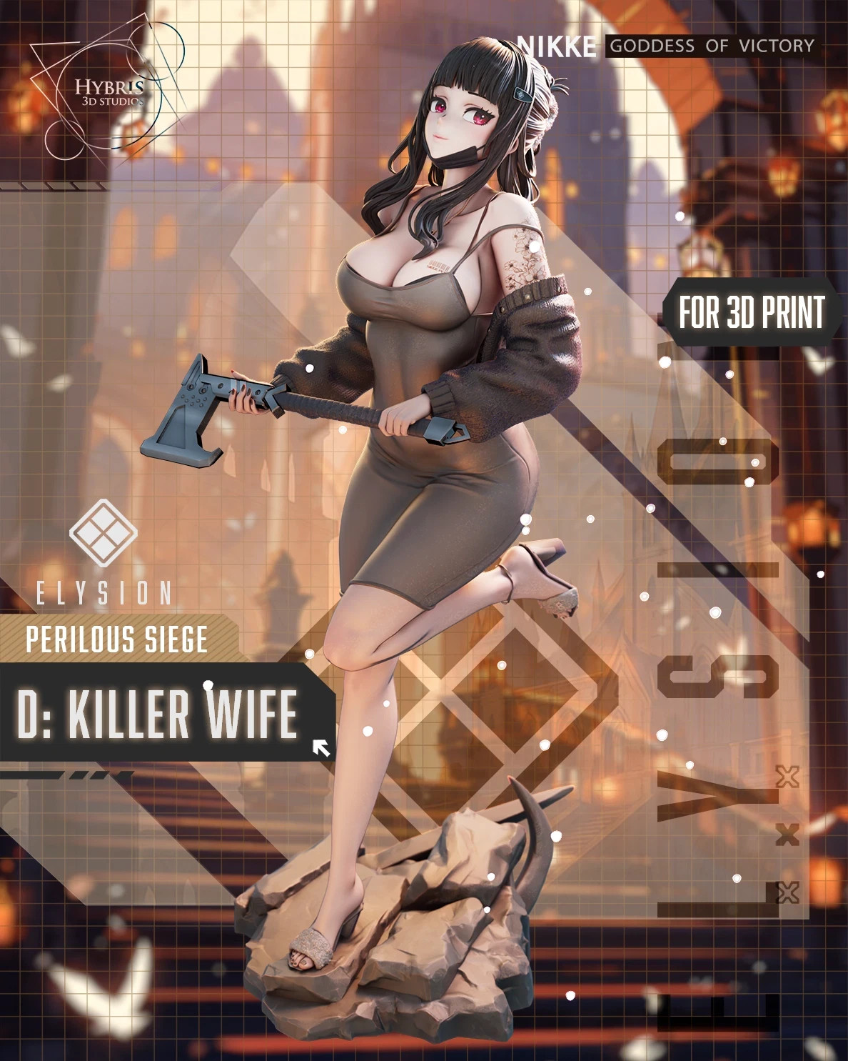 D: Killer Wife | UNPAINTED | 1/8 Scale Resin Figure | NIKKE