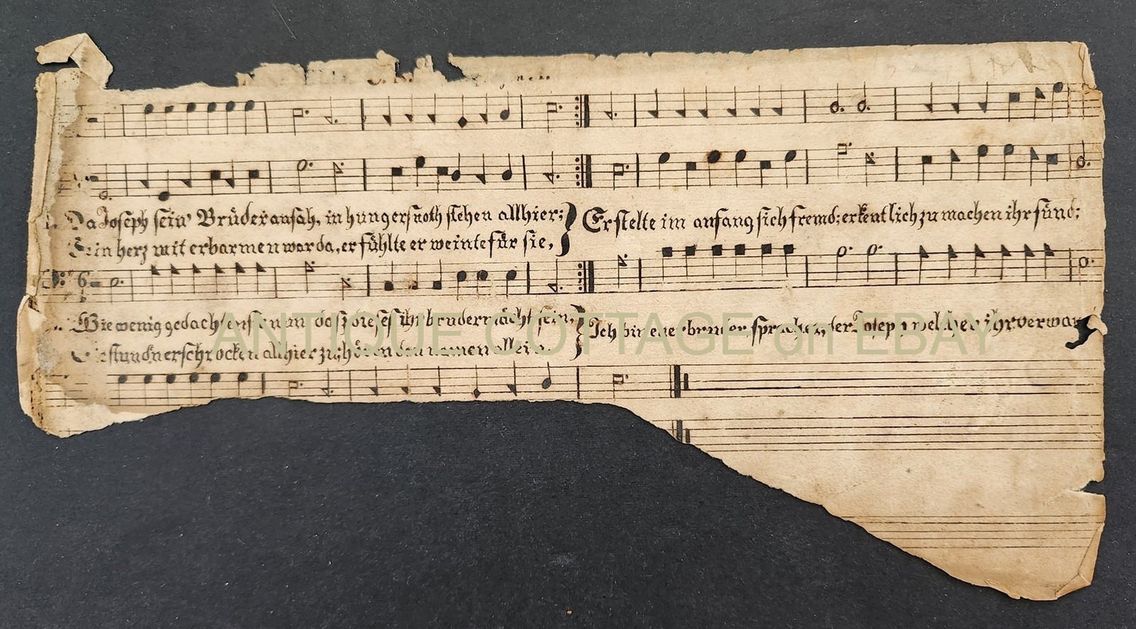 1800s antique MUSIC SHAPE NOTES handwritten fraktur german piece lyrics art